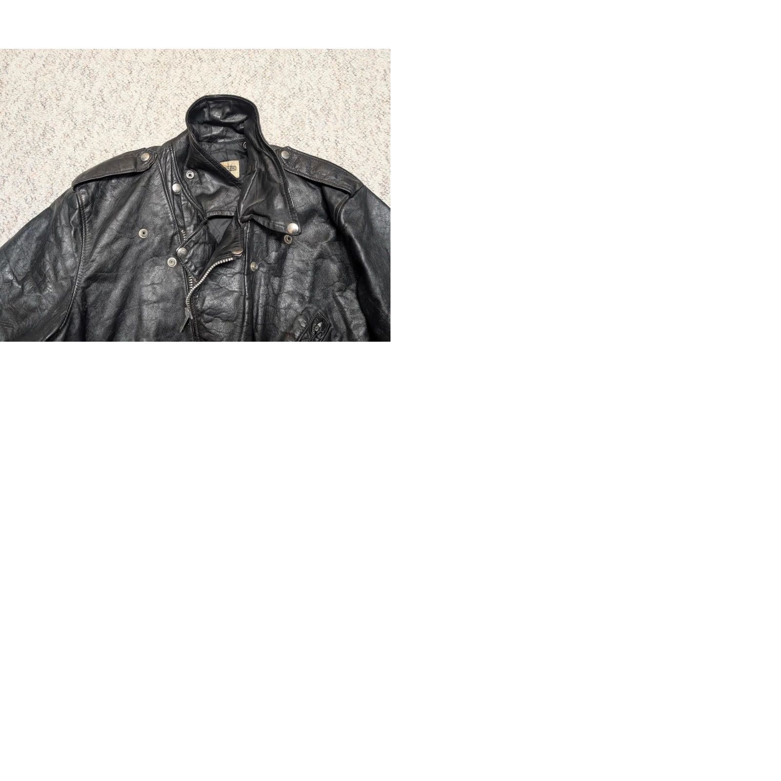 Harley Davidson VINTAGE Harley-Davidson motorcycle Jacket 44 black L Mens Size US L / EU 52-54 / 3 - 10 Thumbnail