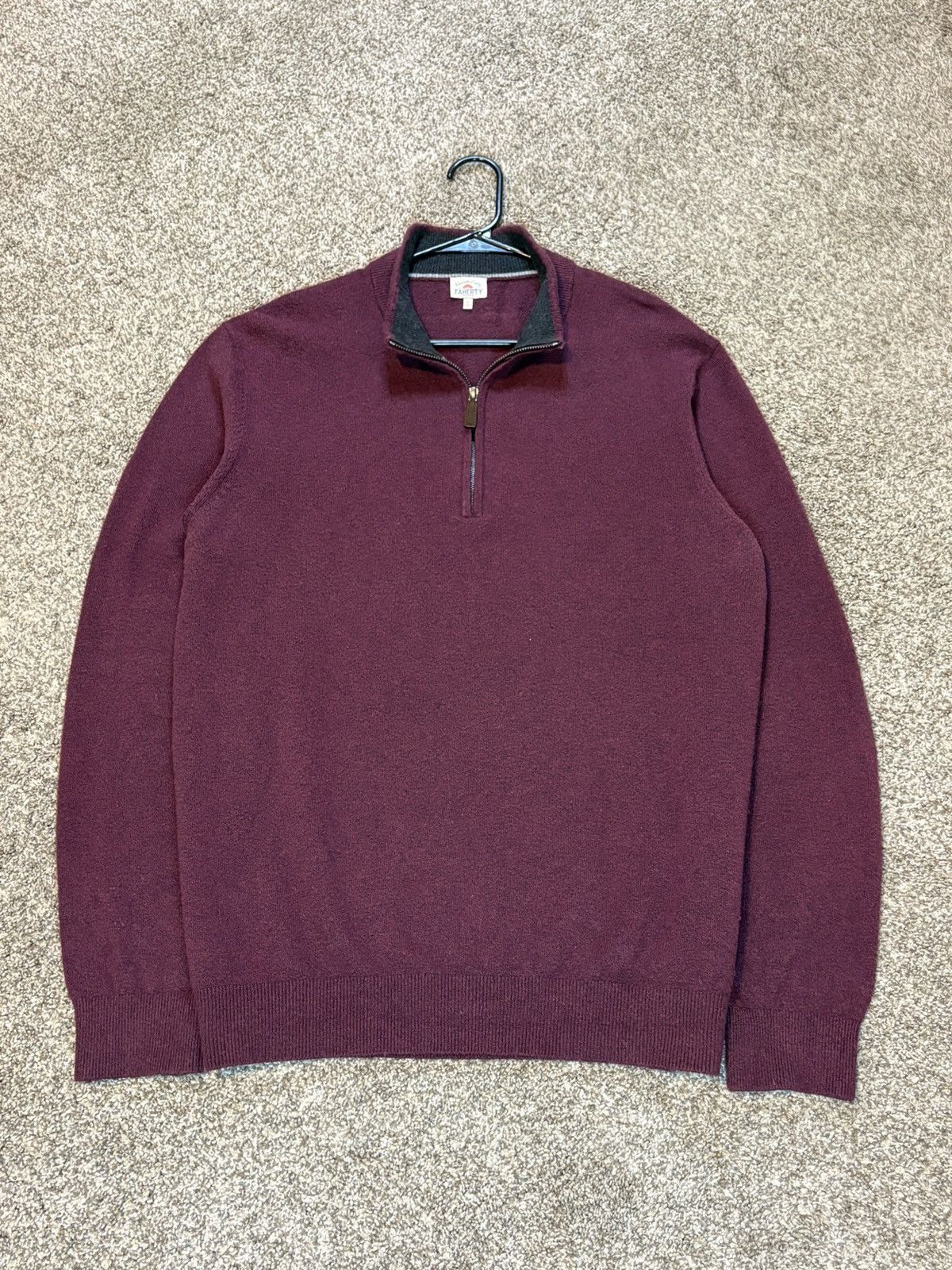Faherty Faherty Jackson 1/4 Zip Pullover Sweater Mens XL Red Heather Size US XL / EU 56 / 4 - 1 Thumbnail
