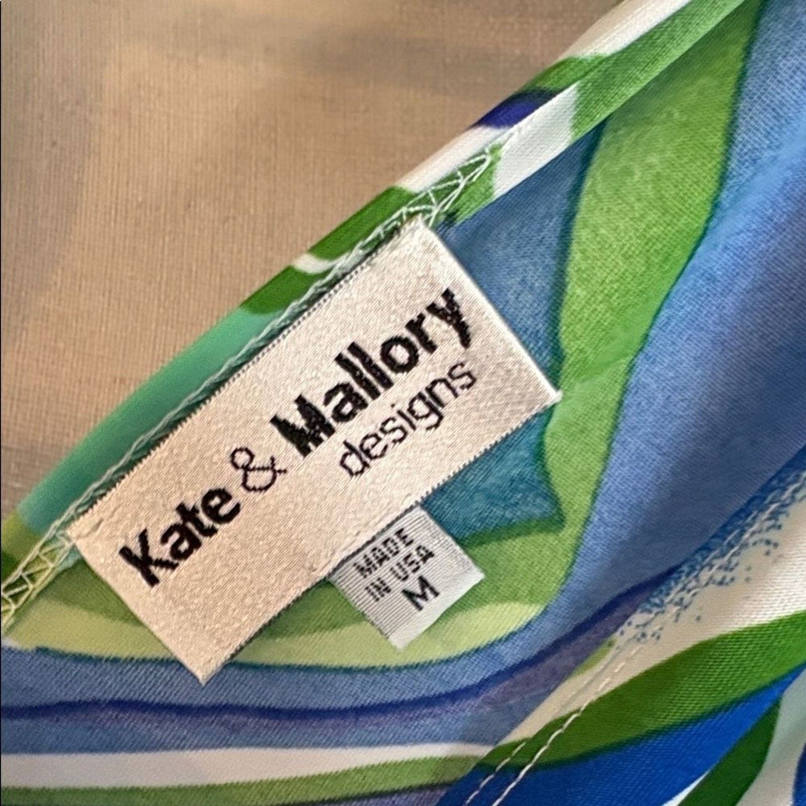Other Kate & Mallory Designs Blue & Green Printed Top – Medium Size M / US 6-8 / IT 42-44 - 2 Thumbnail
