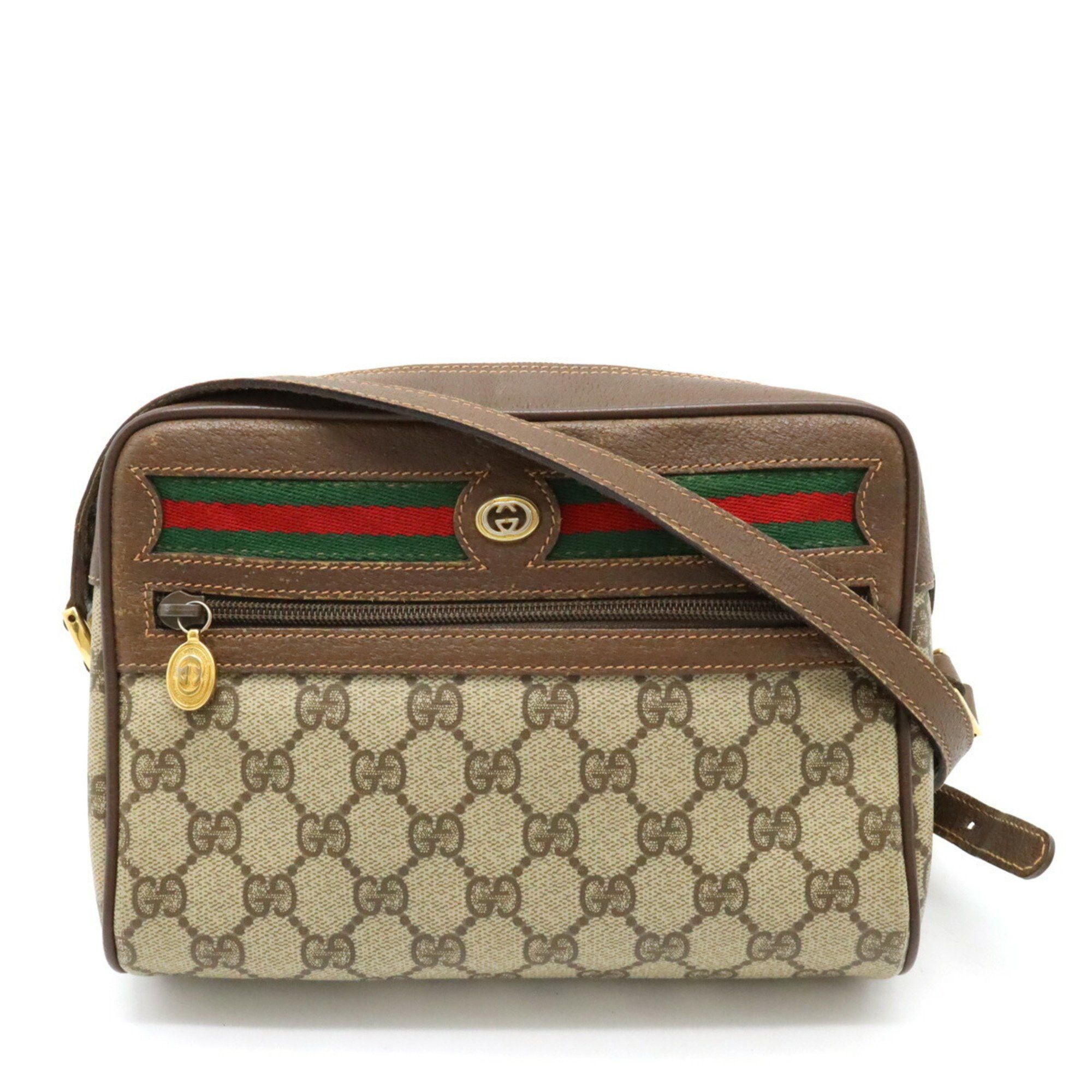 Gucci GUCCI Old Gucci GG Plus Sherry Line Shoulder Bag Pochette PVC Leather  Beige Mocha Brown 56.02.087 | Grailed