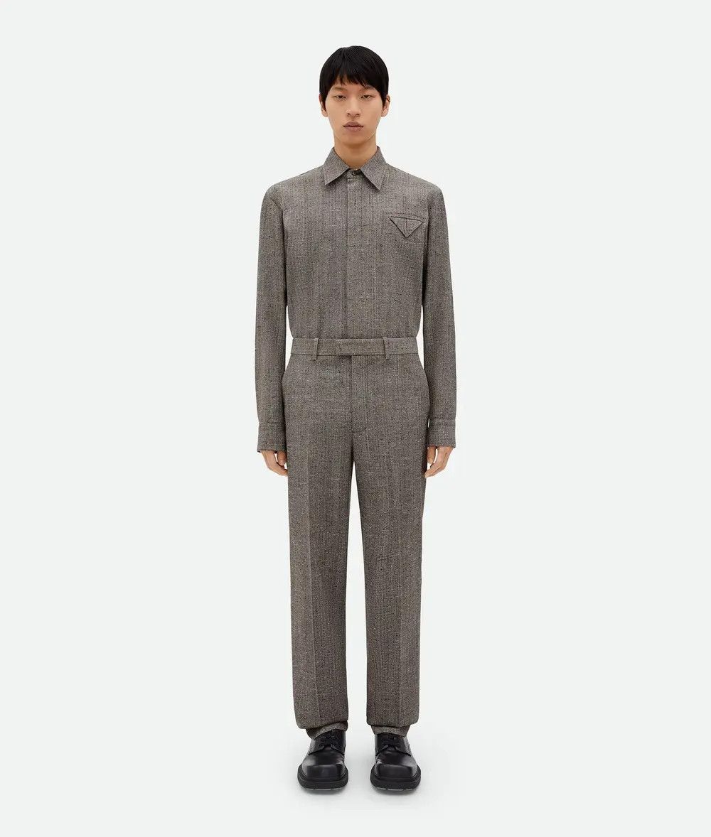 Bottega Veneta o1lf3ng11025 Viscose and Silk Straight Leg Pants in Gray Size US 38 / EU 54 - 1 Thumbnail