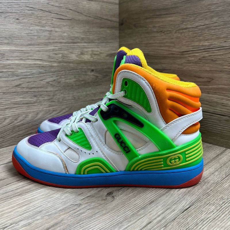 Gucci Gucci High-Top Basketball Sneakers in Colorful Design 0079 Size US 9 / EU 42 - 1 Thumbnail