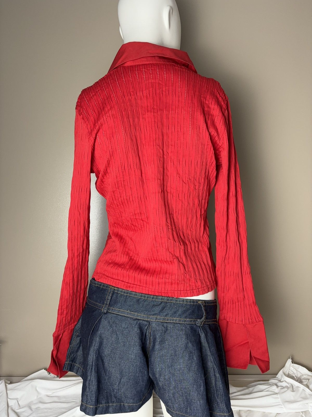 Japanese Brand × Vintage Sexy zip up vintage blouse coquette style Size M / US 6-8 / IT 42-44 - 2 Thumbnail