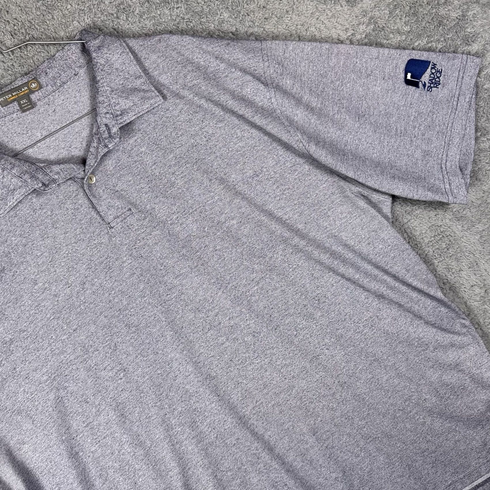Peter Millar Peter Millar Summer Comfort Polo Men 2XL Crown Crafted Sport Performance Heather Polo Short Sleeve Blue Sports Mens Size US XXL / EU 58 / 5 - 2 Thumbnail