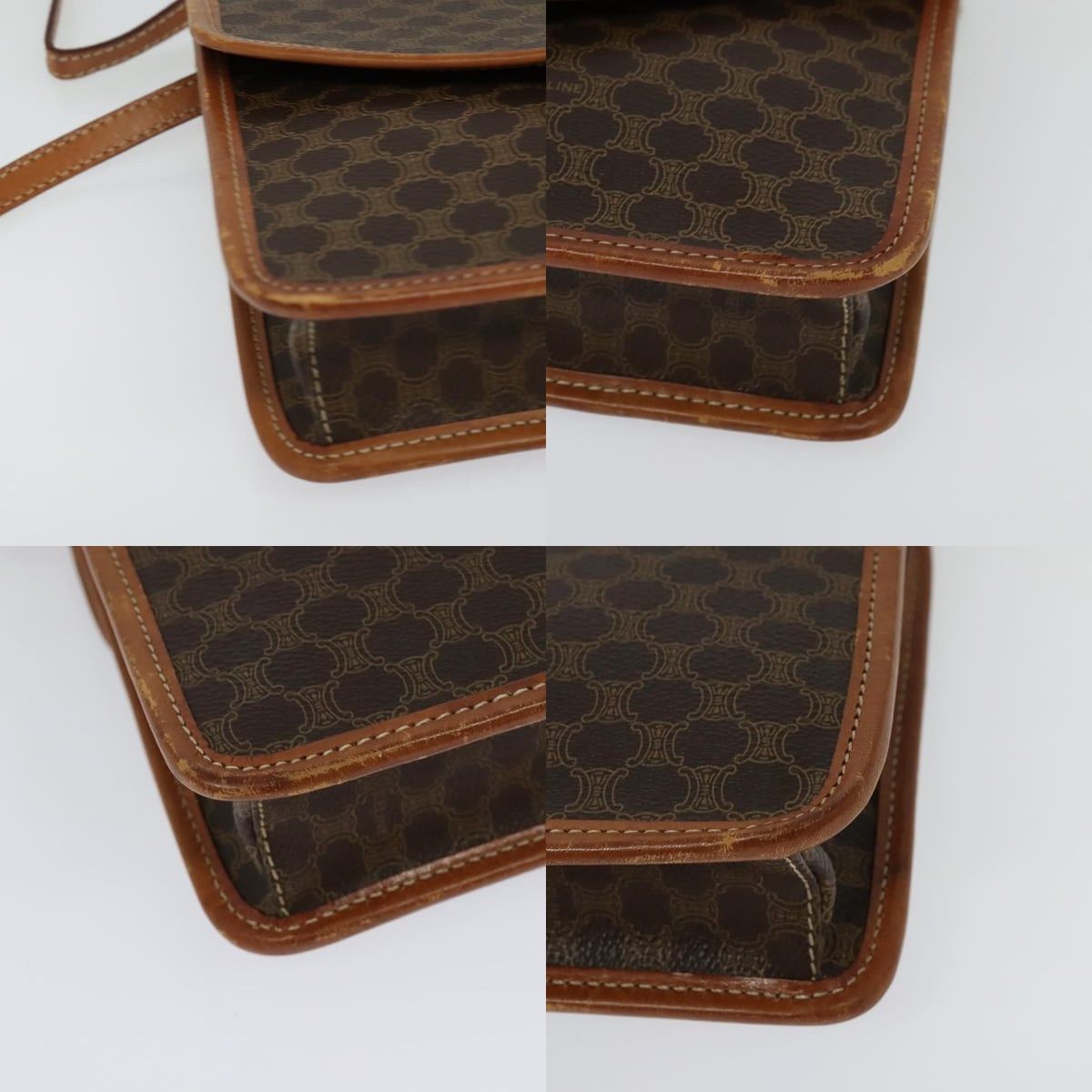 Celine CELINE Macadam Canvas Shoulder Bag Pvc Leather Brown Gold Size ONE SIZE - 10 Thumbnail