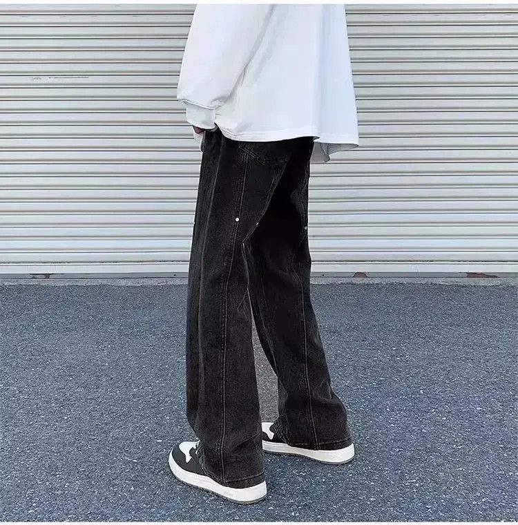 Japanese Brand Retro loose fitting straight leg jeans Size US 32 / EU 48 - 2 Thumbnail