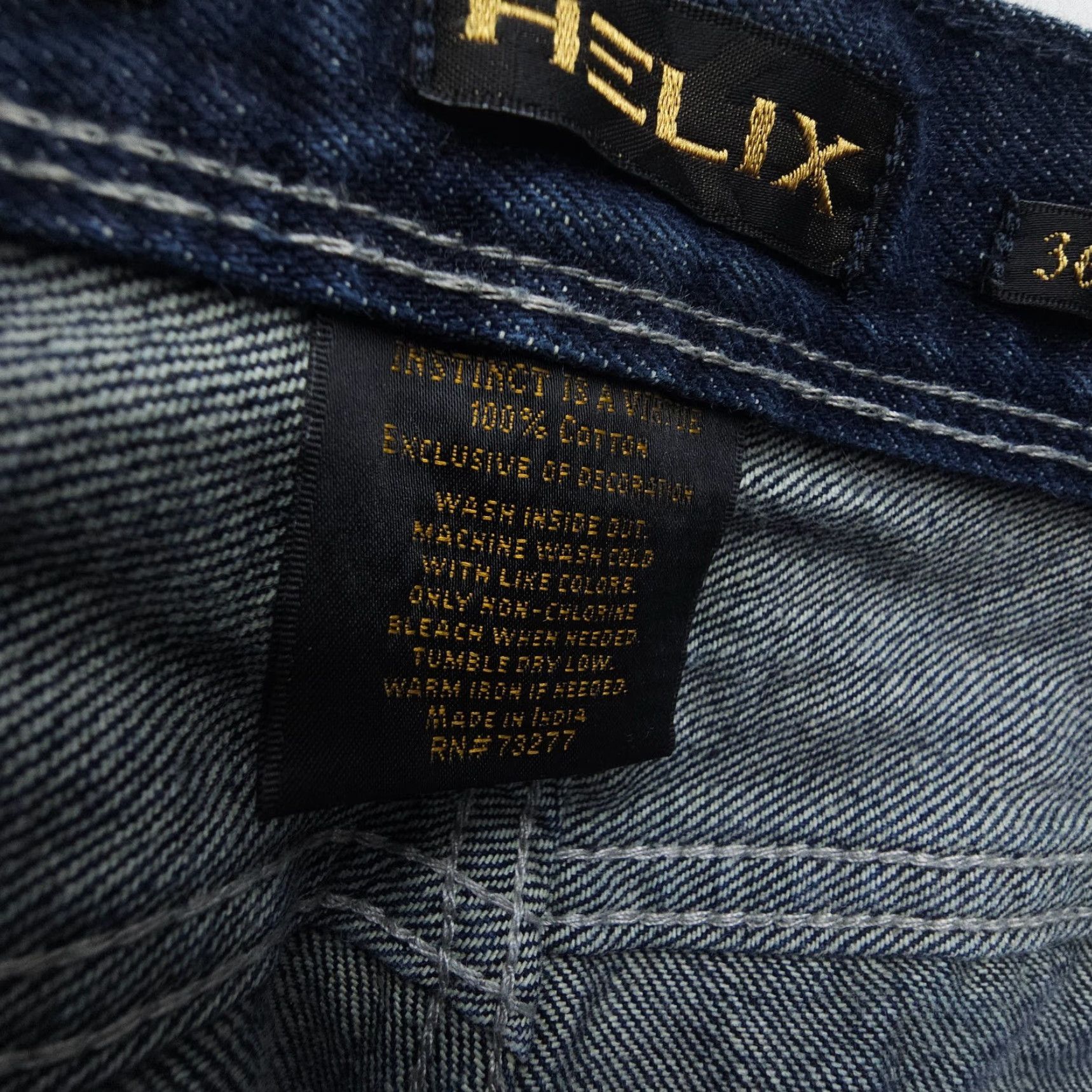 Denime Helix Slim Boot Jeans Mens 36 x 30 Dark Wash Denim 100% Cotton Western Workwear Jeans Slim Bootcut Pocket Design Mens Blue Regular 30 Inseam 5-Pocket Size US 36 / EU 52 - 4 Thumbnail