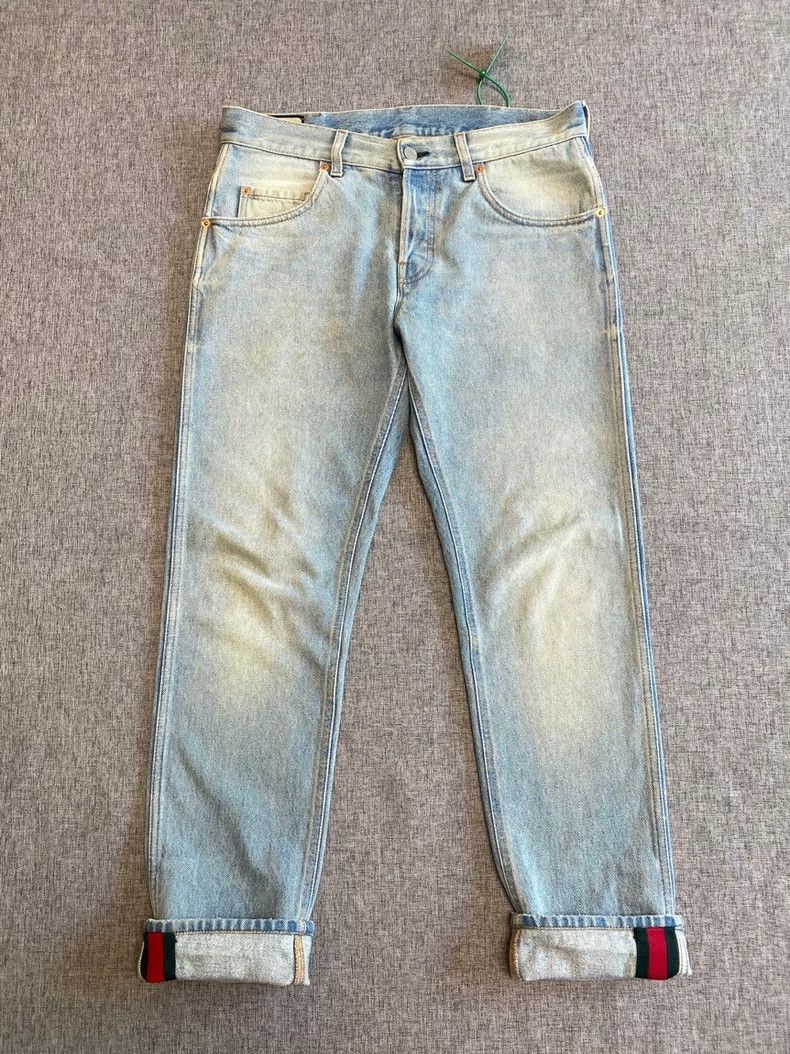 Gucci Gucci Striped webbing tapered jeans 2502-Nextarrow Size US 32 / EU 48 - 1 Thumbnail