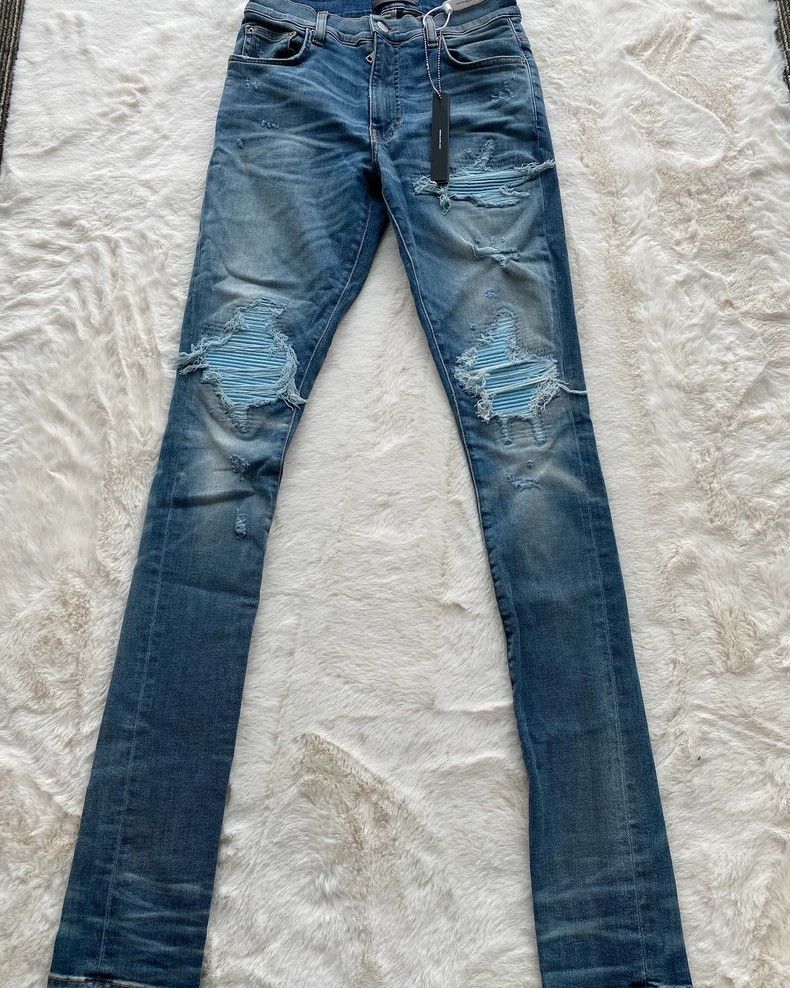 Amiri Amiri Washed Blue Blue Patchwork 17 MX1 Jean Size US 30 / EU 46 - 1 Thumbnail
