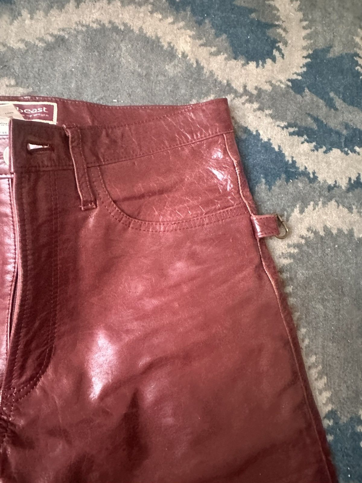 Beauty Beast BURGUNDY LEATHER TROUSERS Size US 32 / EU 48 - 7 Thumbnail
