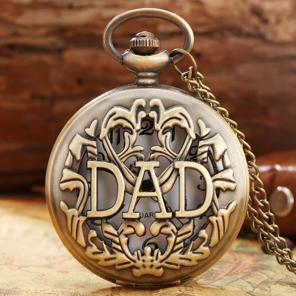 Other DAD Engraved Pocket Watch Quartz Pendant Necklace Daddy Gift Size ONE SIZE - 4 Thumbnail