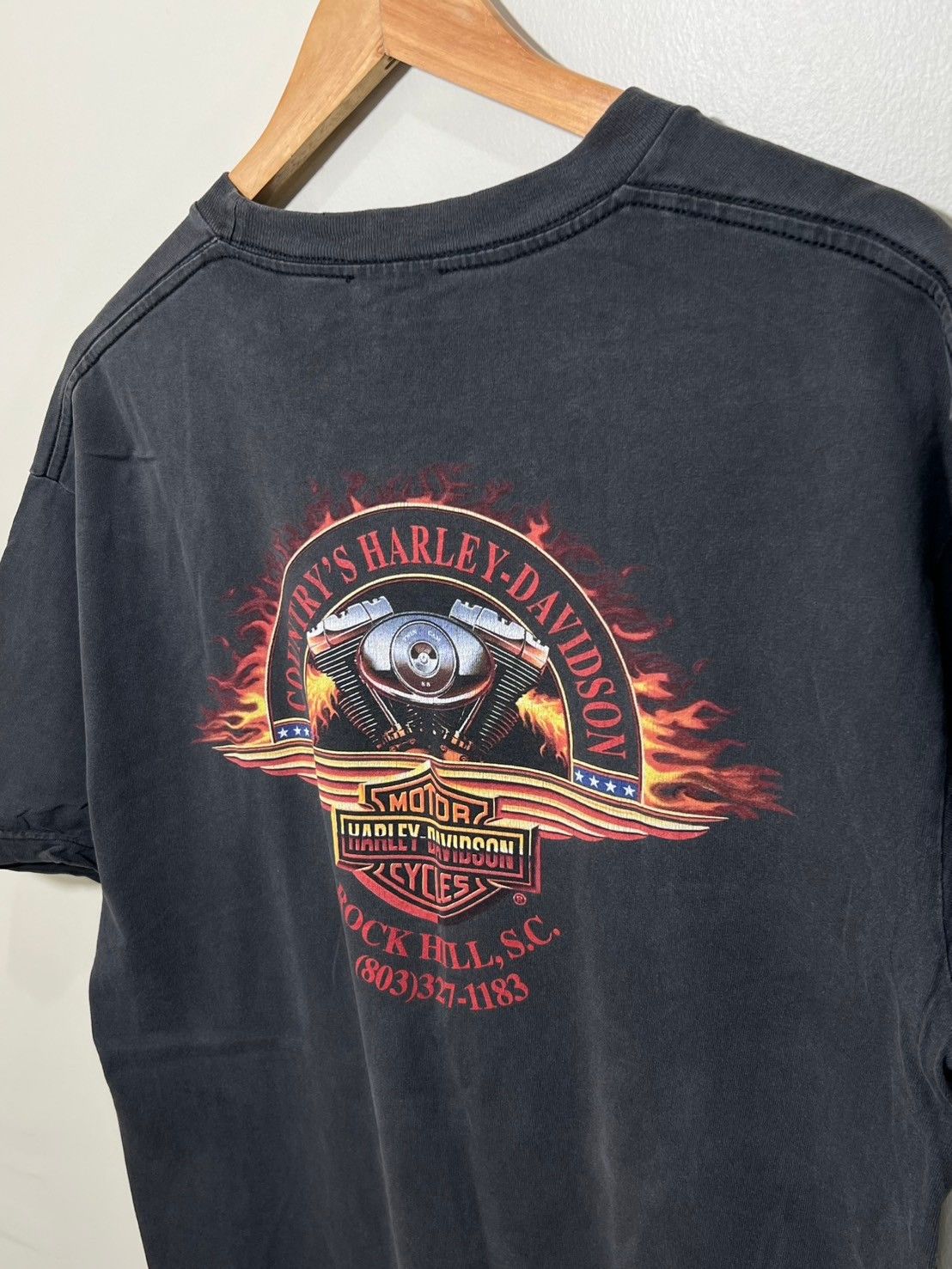 Harley Davidson × Vintage Vintage Harley Davidson shirt Fire bnz01 Size US L / EU 52-54 / 3 - 1 Thumbnail