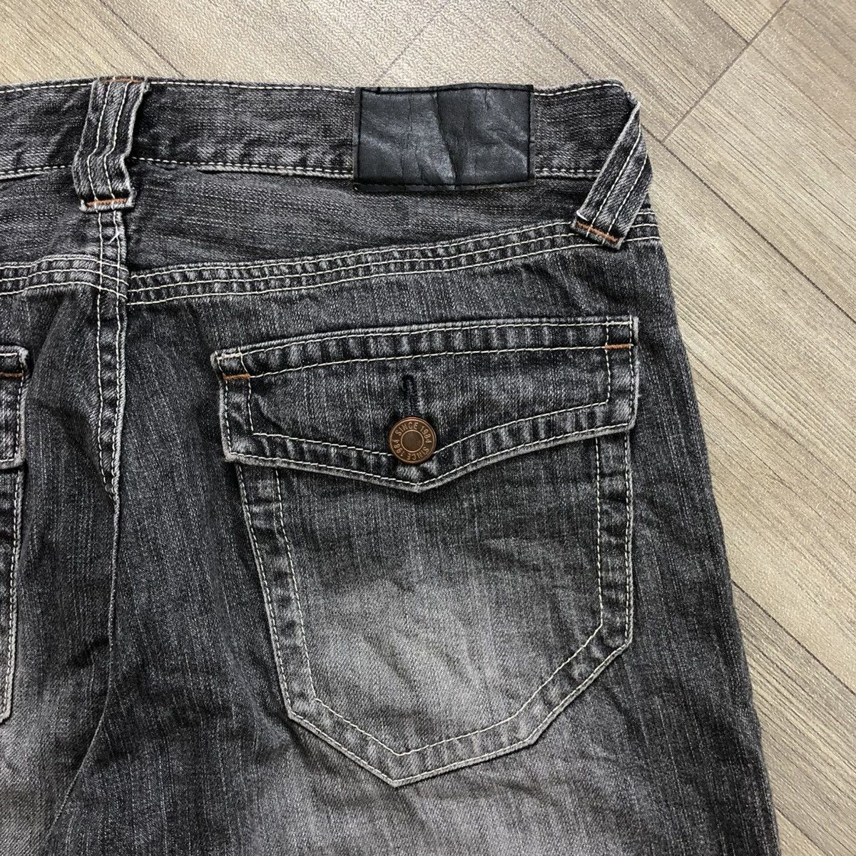 If Six Was Nine 1990s Vintage Uniqlo Black Washed LGB Bootcut Flared Jeans Size US 33 - 12 Thumbnail