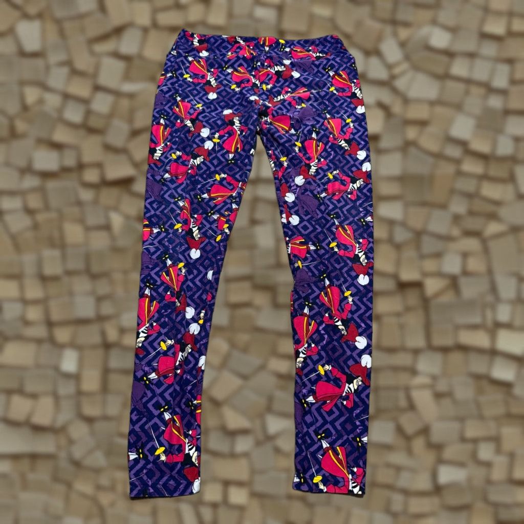 Vintage LuLaRoe Pants Women's Tall & Curvy 2 Blue Red Captain Hook Pull On Leggings Size 26" / US 2 / IT 38 - 1 Thumbnail
