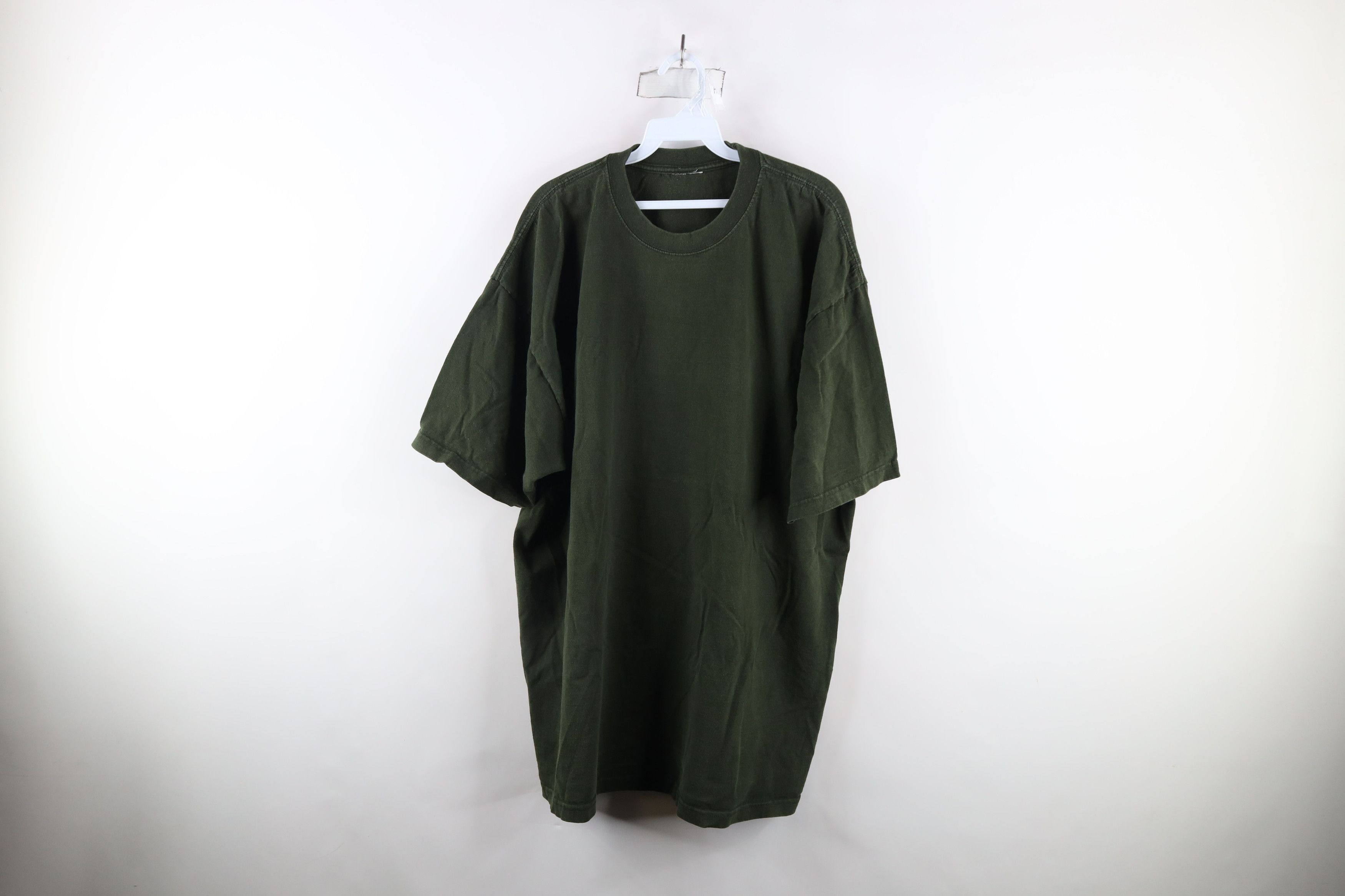 Vintage Vintage 90s Streetwear Heavyweight T-Shirt Green Cotton Size US XXL / EU 58 / 5 - 1 Thumbnail