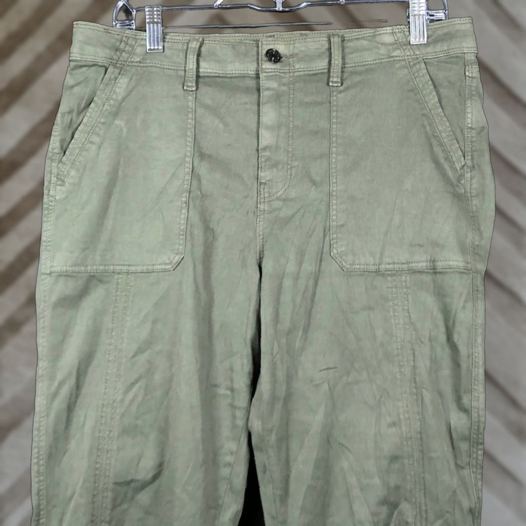 Vintage Chicos Womens Pants Green High Rise Straight Leg Stretch 0.5 (US Size 6) Size 24" / US 00 / IT 34 - 1 Thumbnail