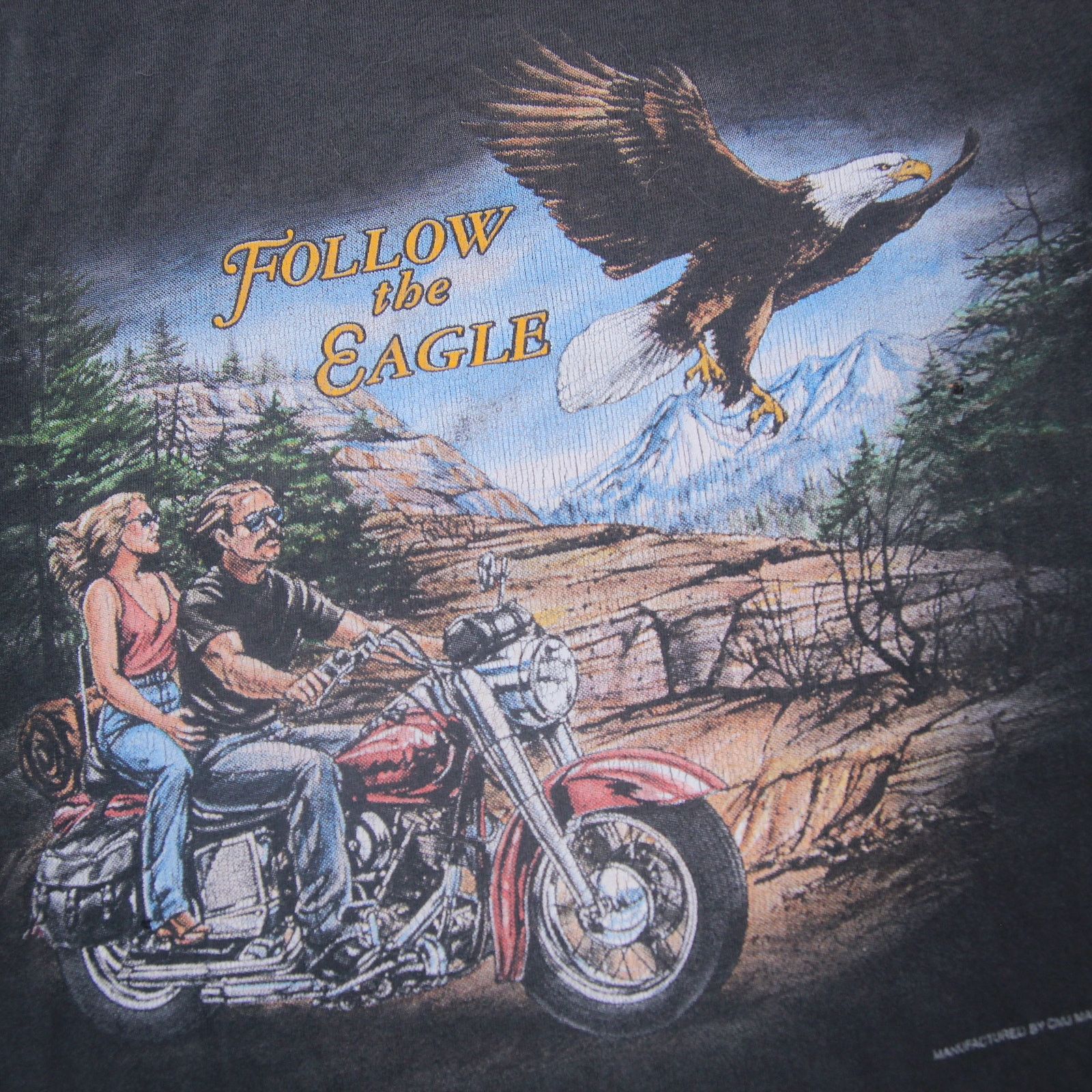Vintage Vintage 3D Emblem "Follow the Eagle" Graphic T Shirt Size US XL / EU 56 / 4 - 3 Thumbnail