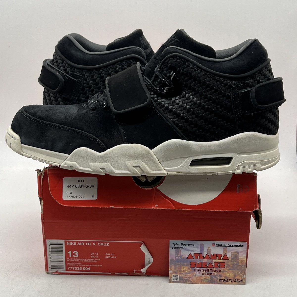 image of Nike Air Trainer Cruz Black Suede Shoes, Men's (Size 13)
