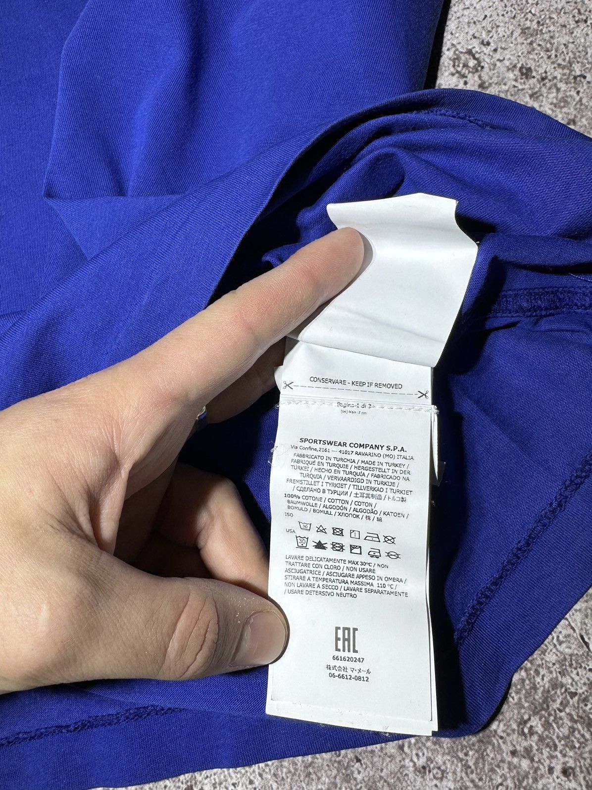 Massimo Osti × Stone Island Stone Island Junior 12/156 blue polo T-shirt Size US XS / EU 42 / 0 - 7 Thumbnail