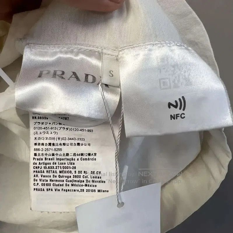 Prada Prada White Cotton Men's T-Shirt. Size US S / EU 44-46 / 1 - 5 Thumbnail