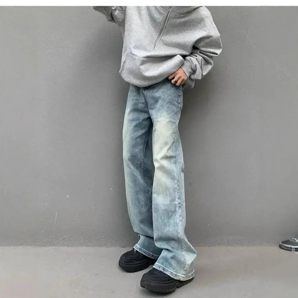 Japanese Brand Retro loose yellow mud dyed straight leg jeans Size US 32 / EU 48 - 3 Thumbnail