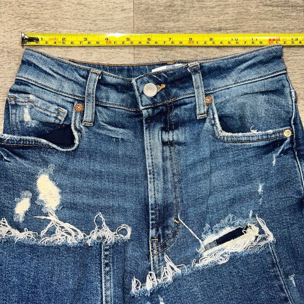 Free People We The Free High Rise Slim Straight Jeans, Intentional Distr Size 26" / US 2 / IT 38 - 4 Thumbnail