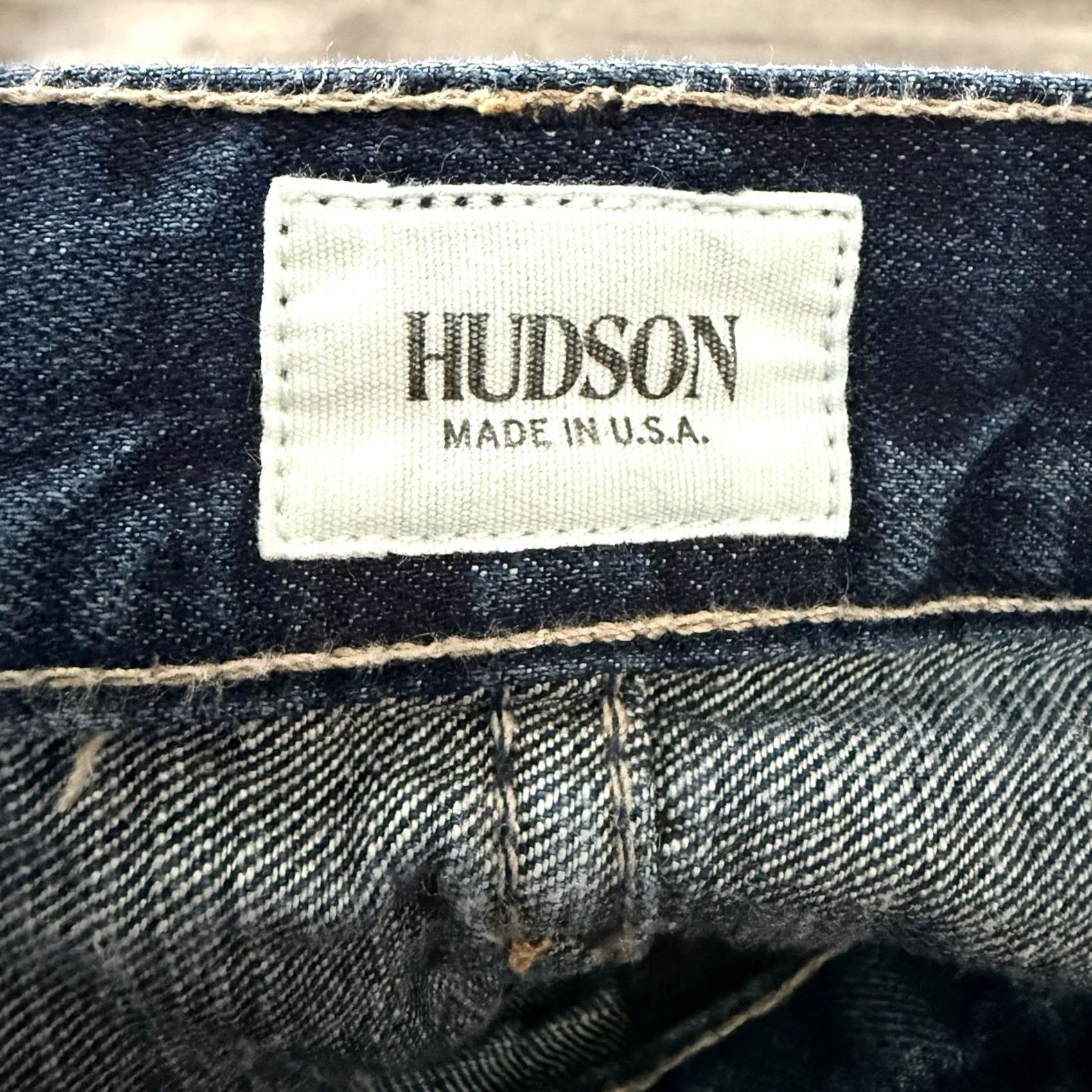 Hudson HUDSON Byron Straight Jeans Mens 36 Blue Cotton Flax Blend Button-Fly Distressed Size US 36 / EU 52 - 2 Thumbnail