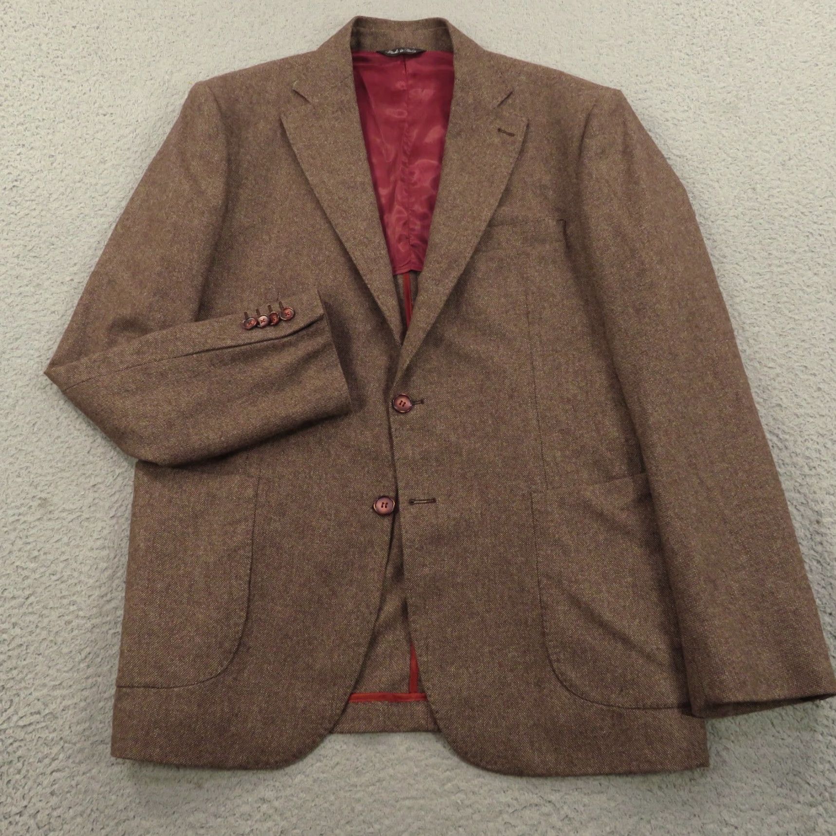 Vintage Tollegno 1900 Men Blazer 42R Wool Birdseye Sport Coat Brown Made in ITALY Regular Jacket Blazer Mens Italian Classic Designer Vintage No Size 42R - 4 Thumbnail