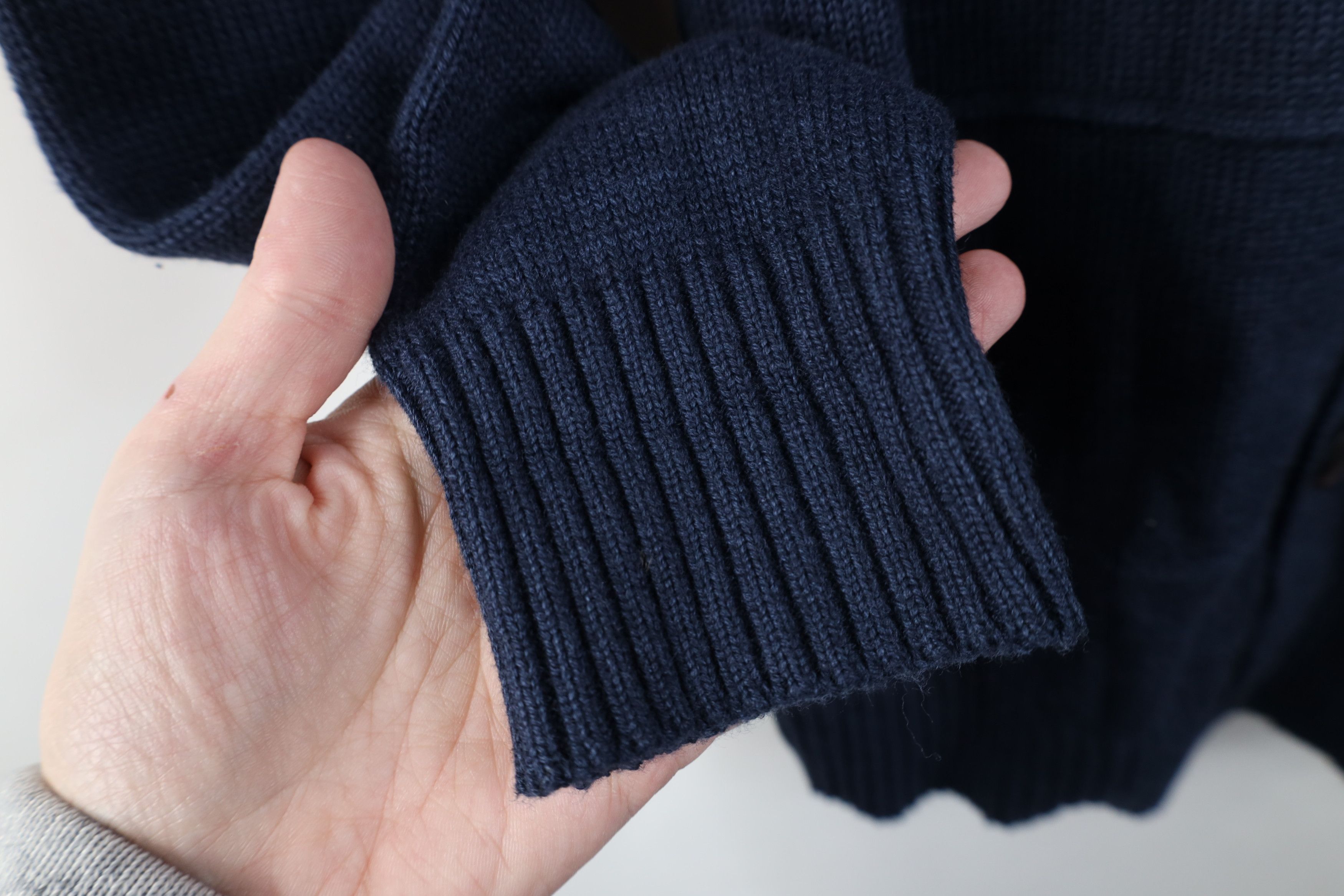 Vintage Vintage 90s Streetwear Ribbed Knit Cardigan Sweater Blue Size US M / EU 48-50 / 2 - 8 Thumbnail