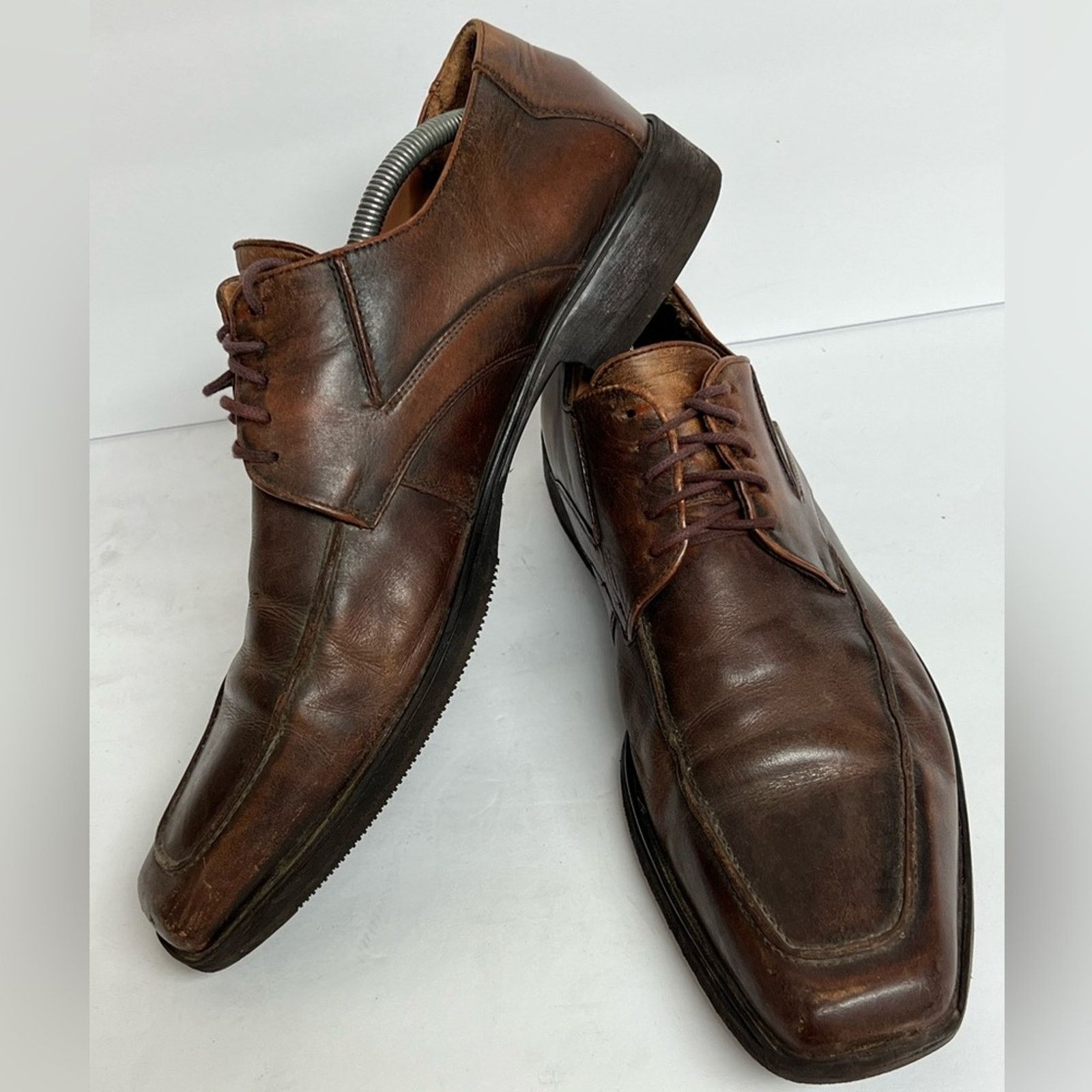 LLOYD LLOYD Leather Shoes Brown Square Toe Vintage Derby German Size US 10.5 / EU 43-44 - 3 Thumbnail