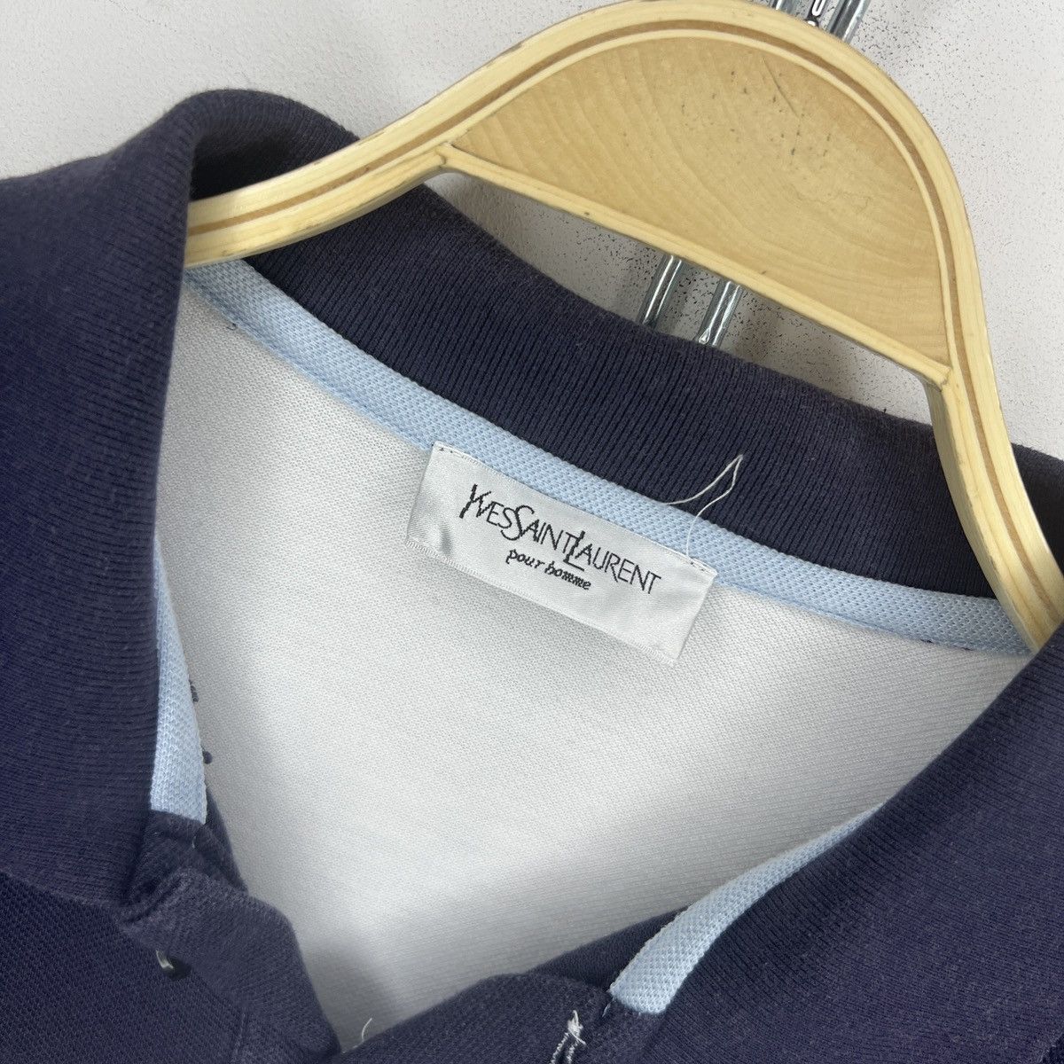 Yves Saint Laurent Yves Saint Laurent YSL White Navy Polo Shirt Tshirt Tee Size US XL / EU 56 / 4 - 5 Thumbnail