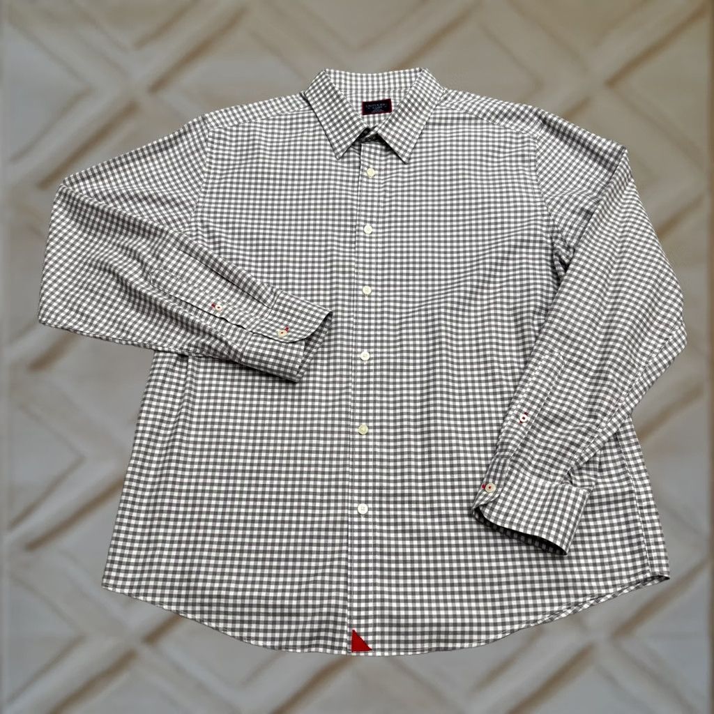 UNTUCKit UNTUCKit Slim Fit Button Down Shirt Mens XL Gray Gingham Check Cotton Slide-Through Shirt Open-Layout: Button-Up, Classic, Preppy, Designer Size US XL / EU 56 / 4 - 1 Thumbnail