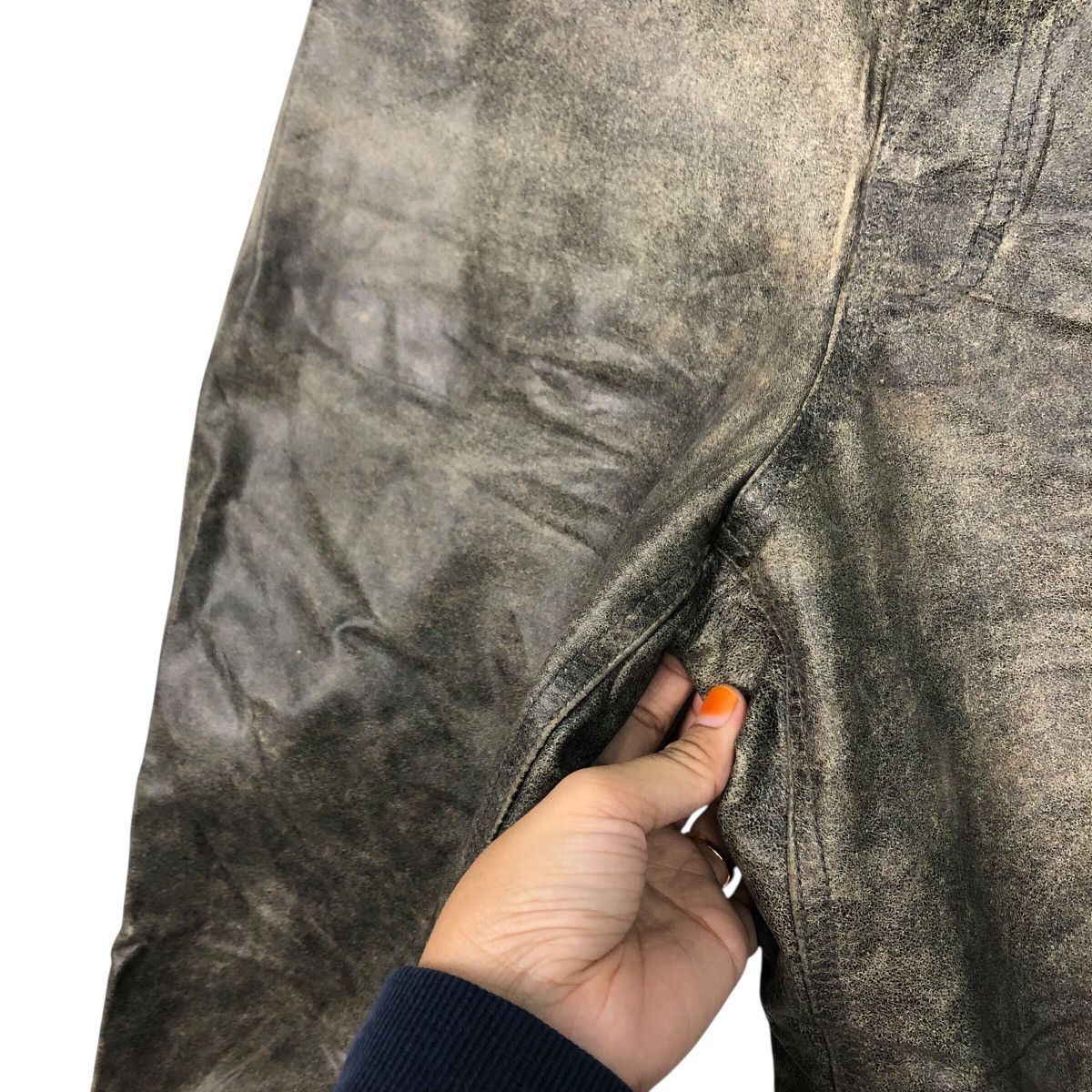 Japanese Brand 📌Vintage Biker Racing Leather Pants Dual Issey Miyake Size US 32 / EU 48 - 14 Thumbnail