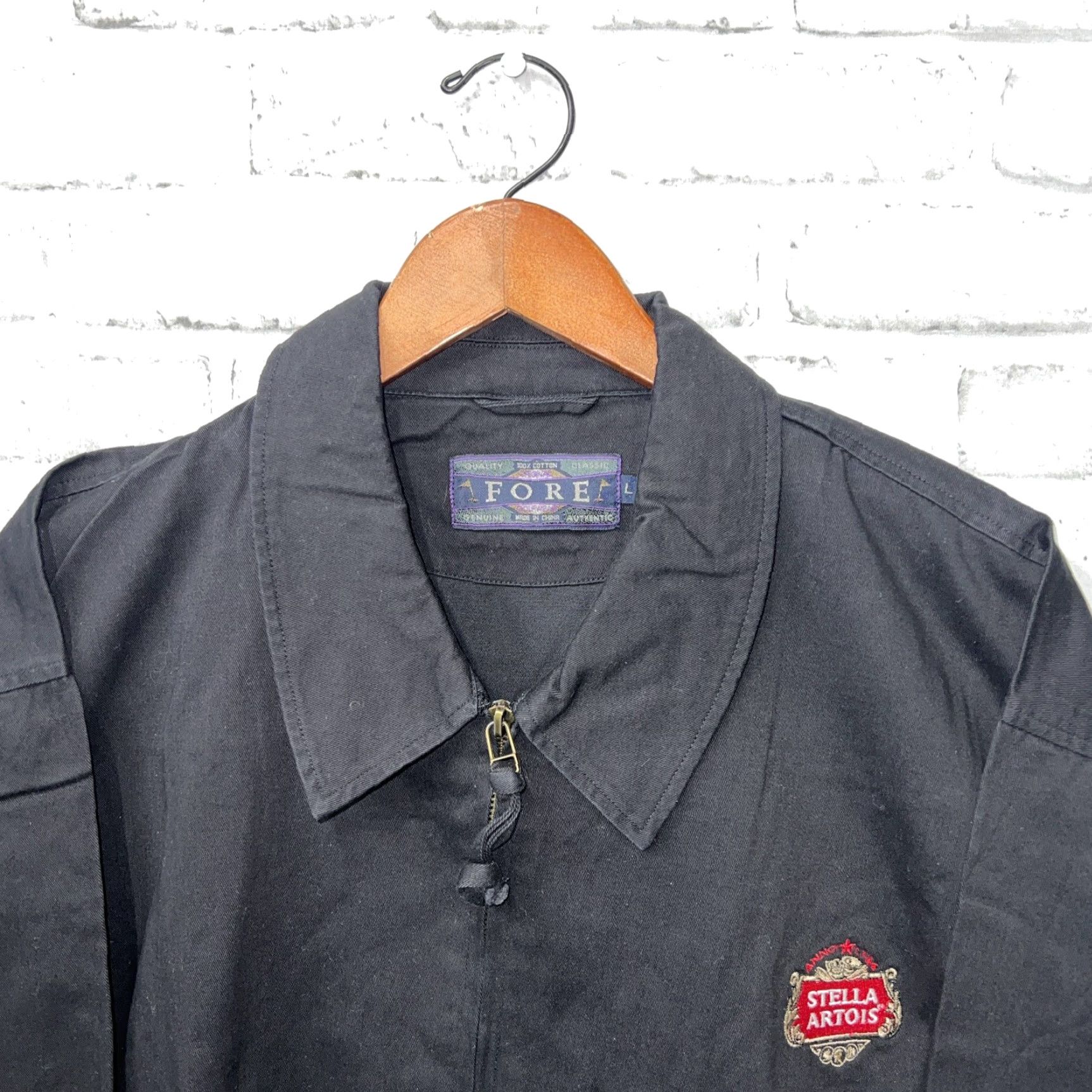 Vintage VTG Fore NWOT Black Stella Artois Full Zip Jacket Mens Size L Size US L / EU 52-54 / 3 - 2 Thumbnail