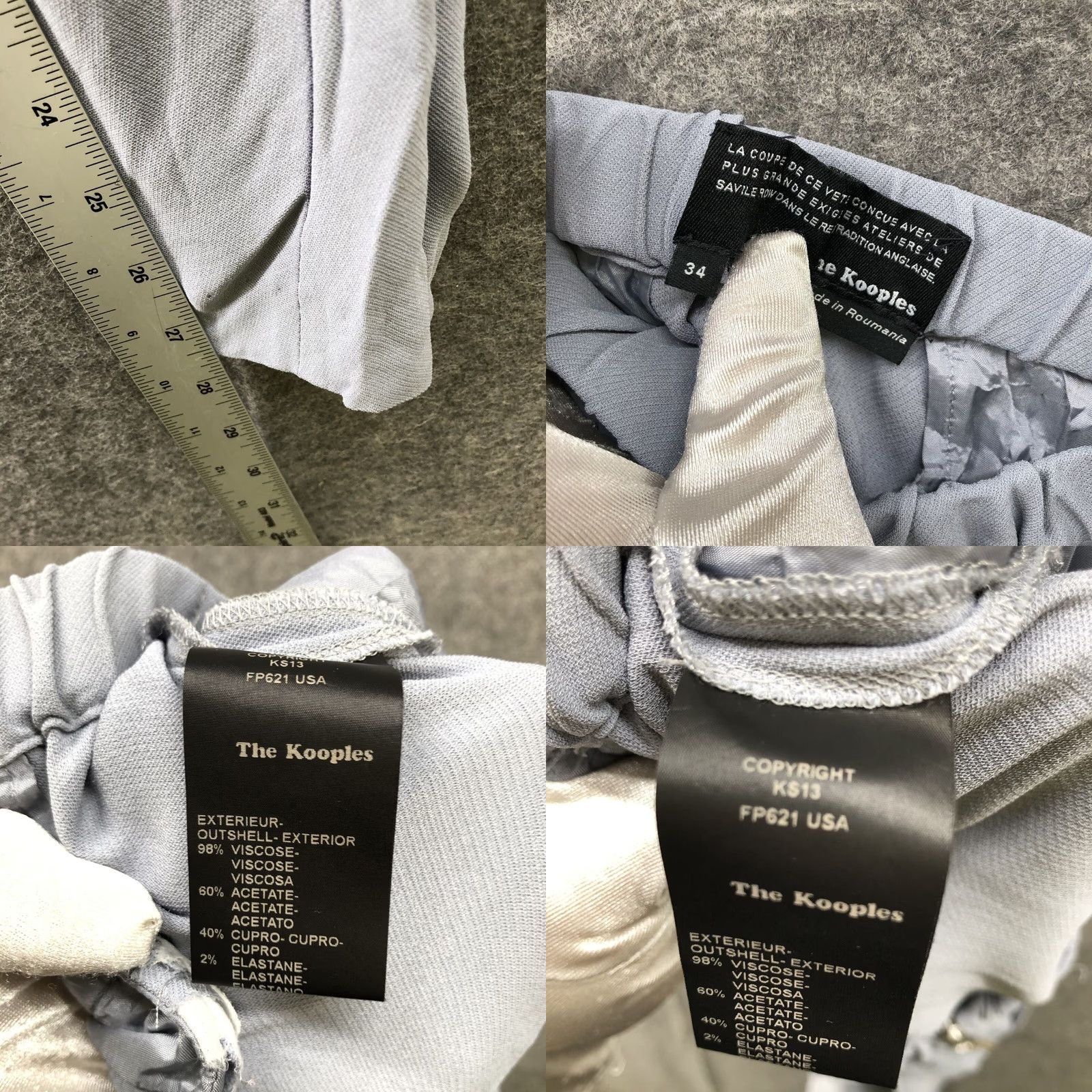 The Kooples VINTAGE The Kooples Side Zip Pants Womens 24 Dress Pants Blue Crepe Zipper Front Flat 27.5in Inseam Womens Dress Pants FP621 Size 42" / US 20 - 8 Thumbnail