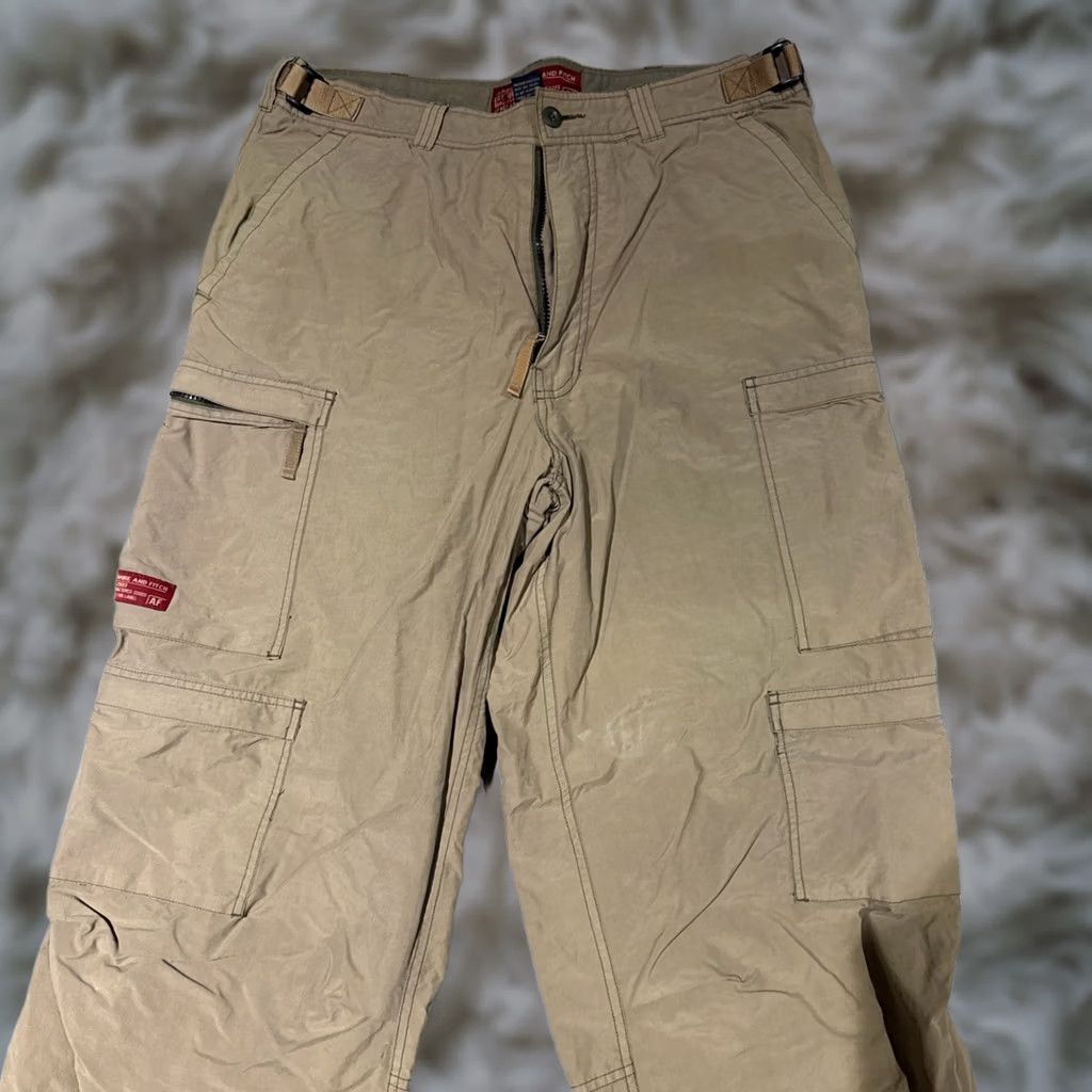 Abercrombie & Fitch VINTAGE Abercrombie & Fitch Pants Men L Beige Paratrooper Cargo Lined Adjustable Baggy Size US 33 - 1 Thumbnail