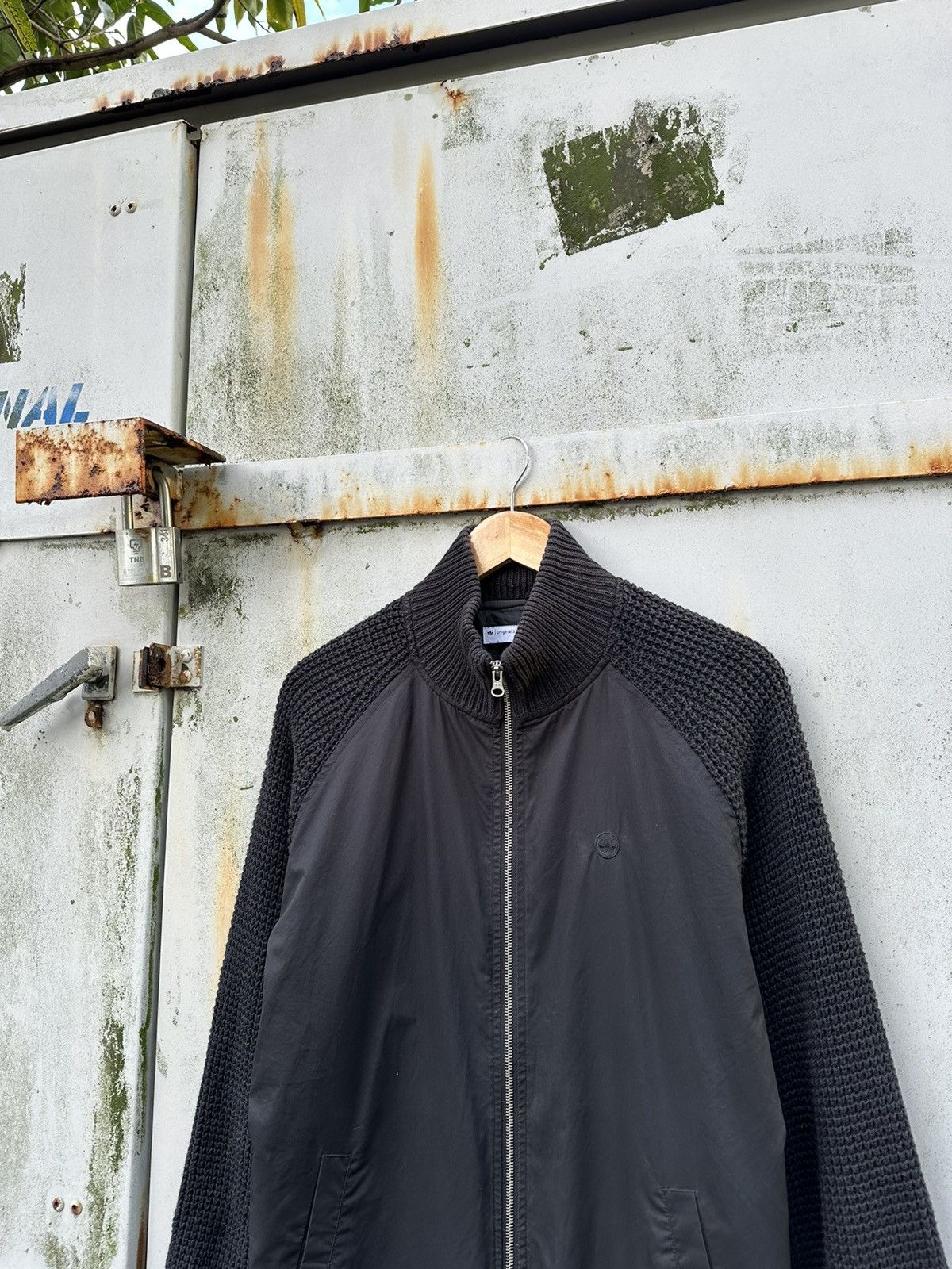 Adidas 👹Adidas Knitted Sleeves Bomber Jacket Size US L / EU 52-54 / 3 - 4 Thumbnail