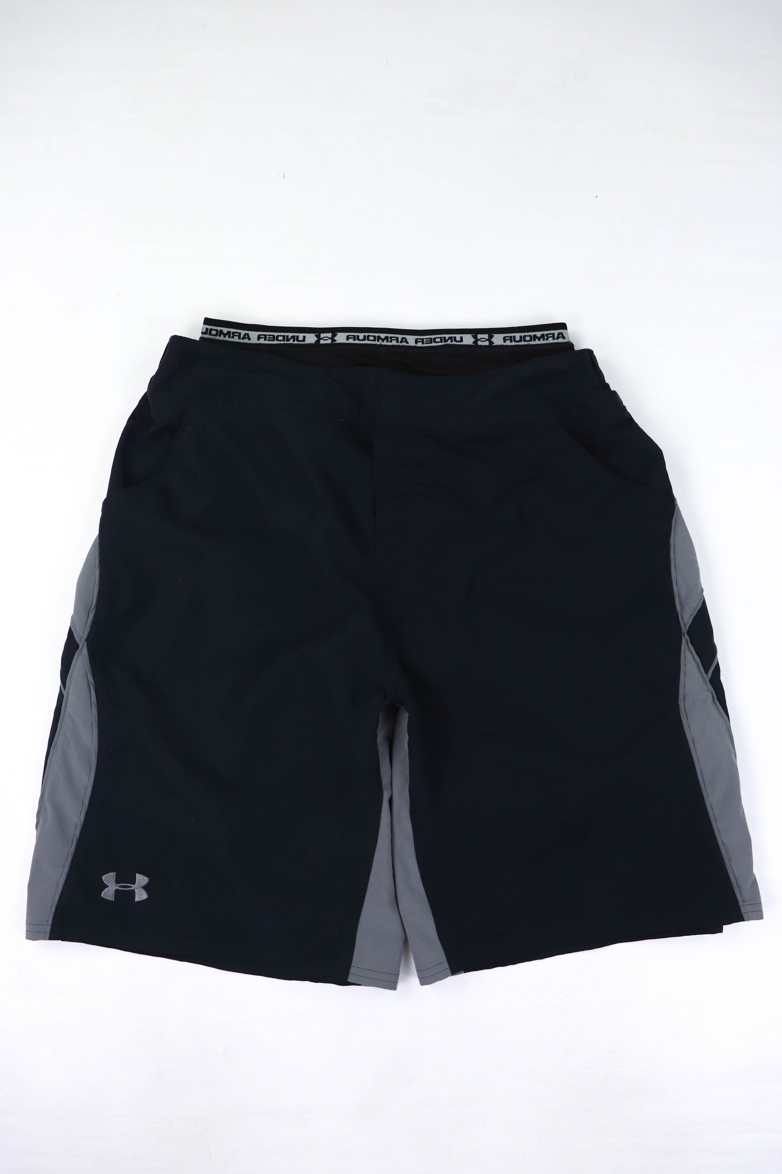 Under Armour 00s Vintage Under Armour 2in1 Transform Black Cycling Shorts Size US 34 / EU 50 - 1 Thumbnail