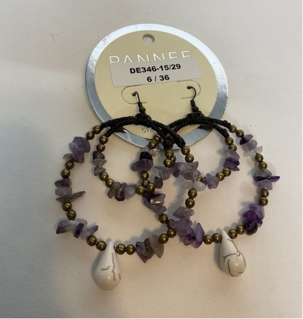 Other NWT Pannee Color Beaded Hoop Earrings Tone Dangle Drop 2.5" Size ONE SIZE - 12 Thumbnail