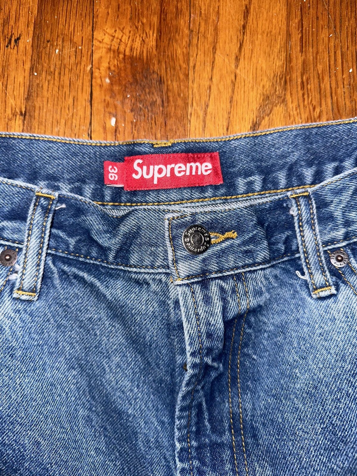 Supreme Supreme Baggy Jean washed Indigo | Grailed