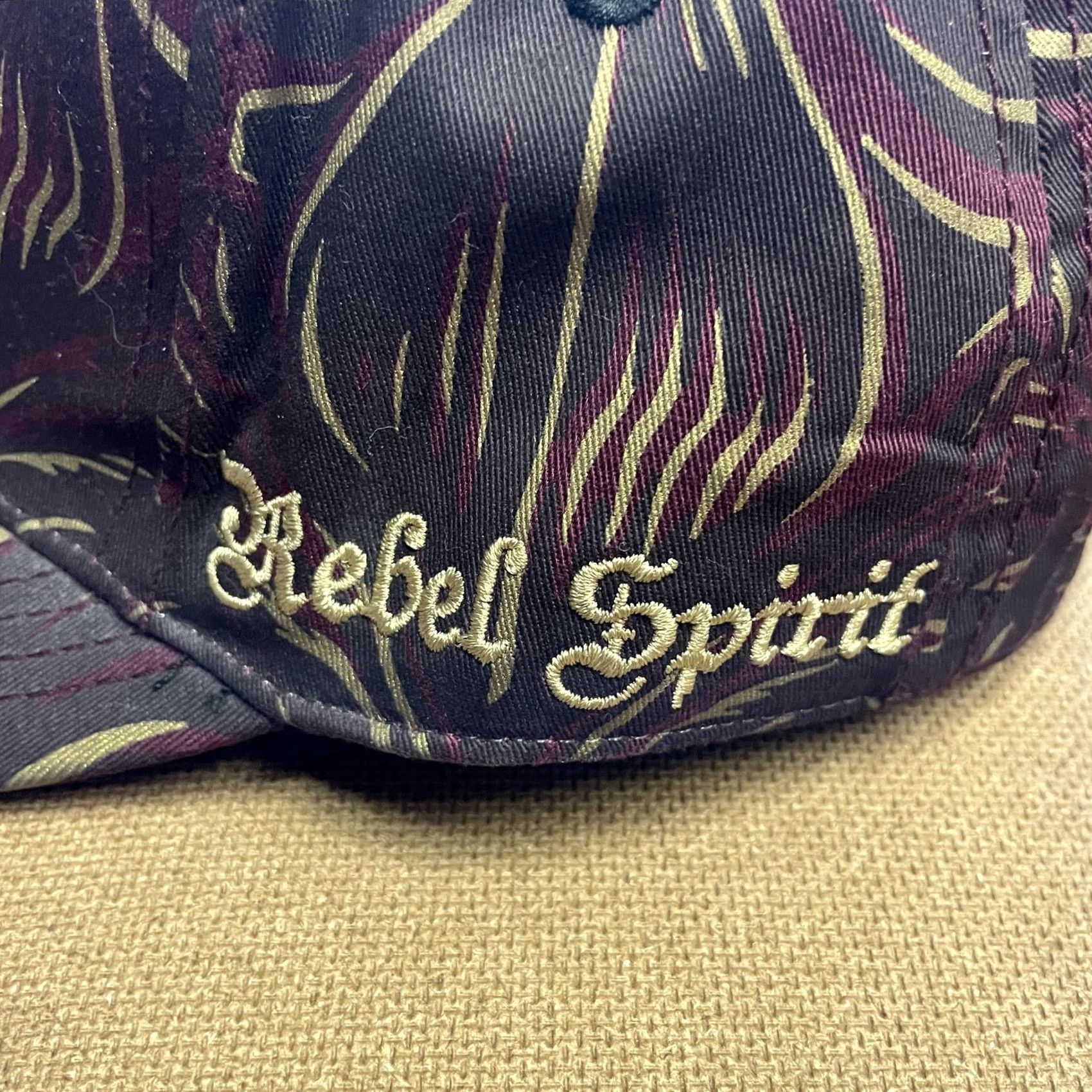ESPIRIT Rebel Spirit Hat Cap Fitted L XL Black Fleur De Lis Embroidered Graphic Mens Size ONE SIZE - 6 Thumbnail