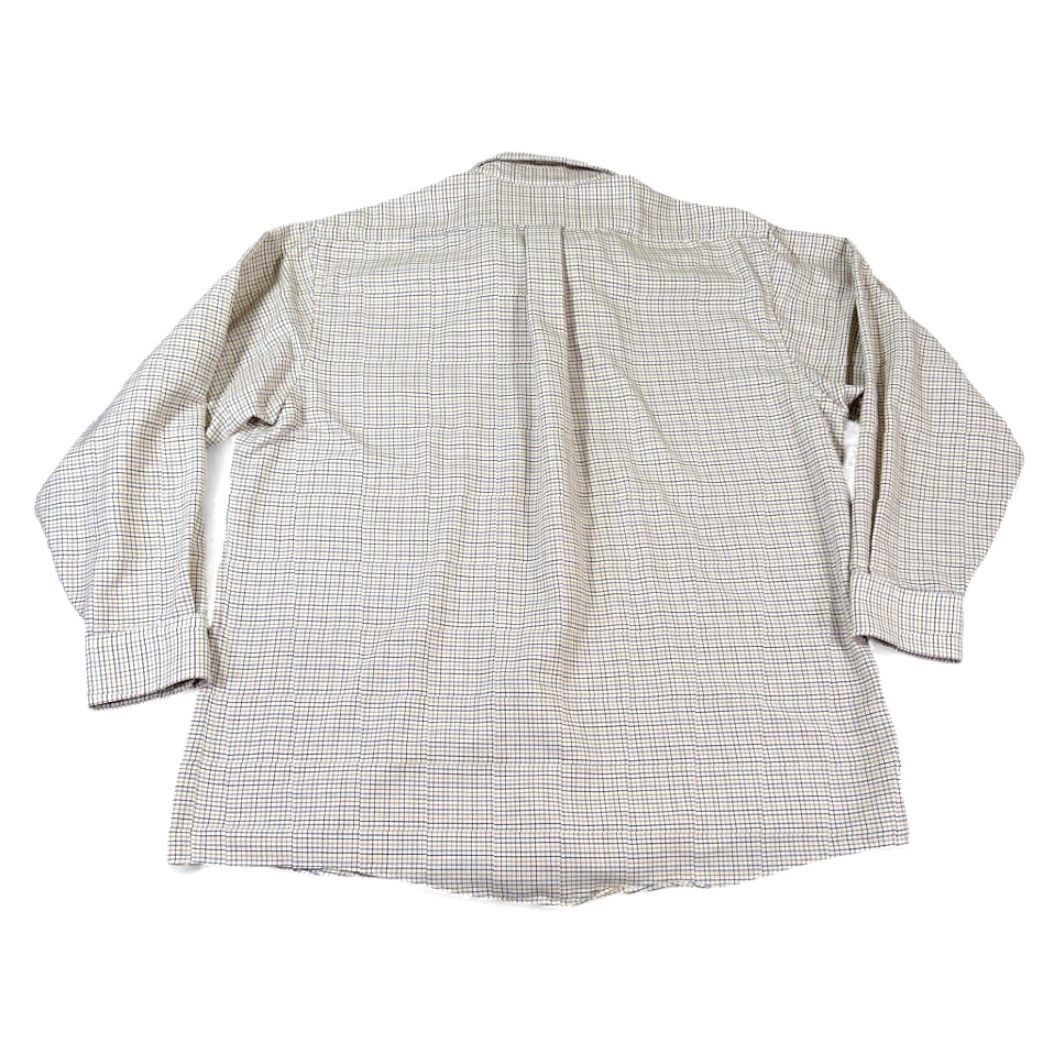 Arrow VINTAGE Arrow Dress Shirt Adult EXTRA LARGE Windowpane Plaid 80s Oxford USA Made Size 46R - 3 Thumbnail
