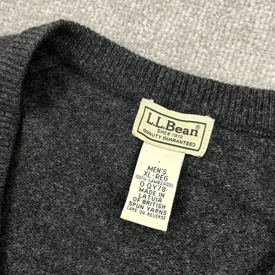 Vintage LL Bean Sweater Mens XL Gray Lambs Wool Knit Pullover V-Neck Long Sleeve Knit Style Pullover Outdoor Classic Wool Size US XL / EU 56 / 4 - 2 Thumbnail