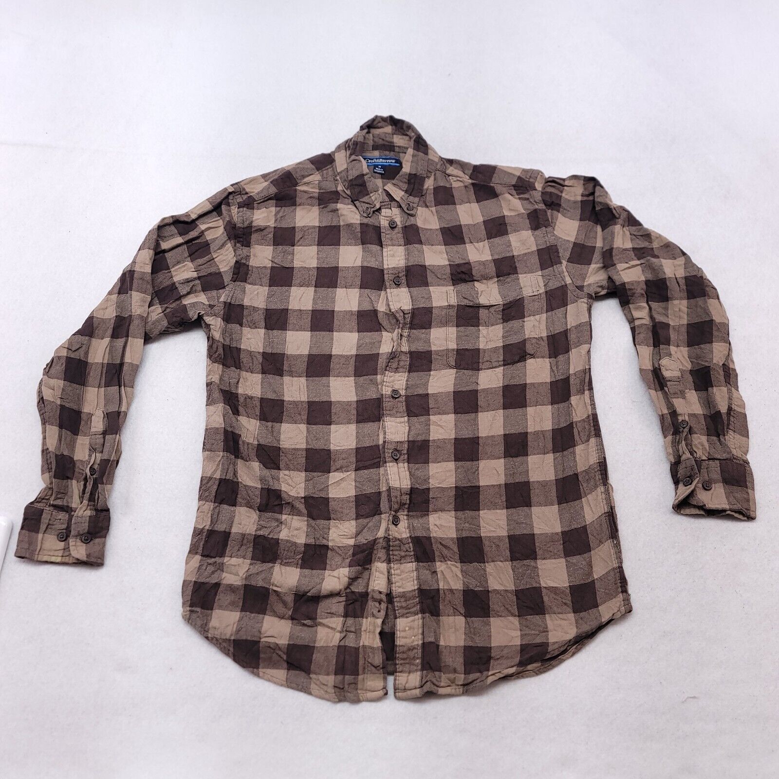 Croft & Barrow Croft & Barrow Gingham Flannel Shirt Mens Size Medium Brown Size US M / EU 48-50 / 2 - 2 Thumbnail