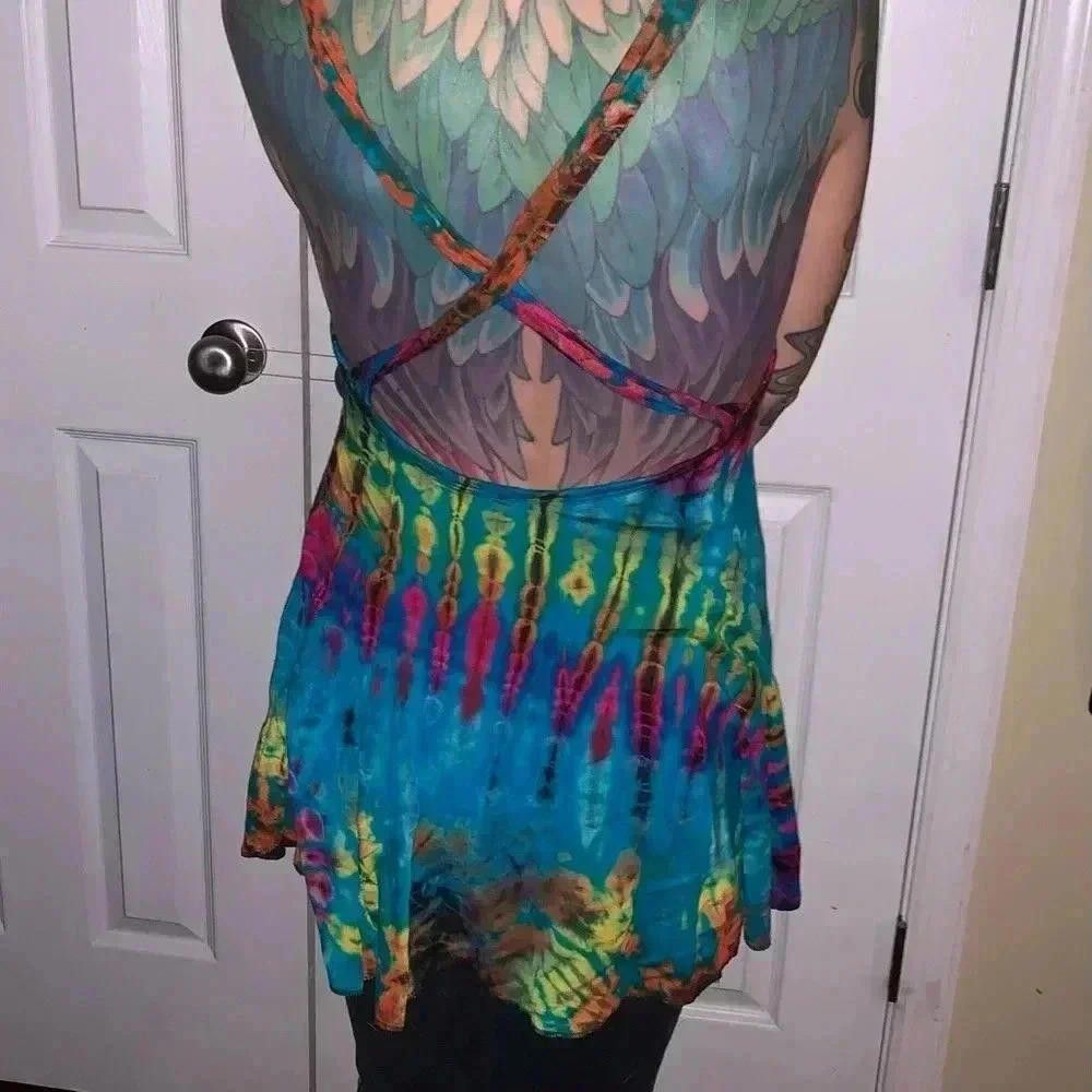 Designer Vibrant Tie-Dye Swing Dress Size M / US 6-8 / IT 42-44 - 5 Thumbnail