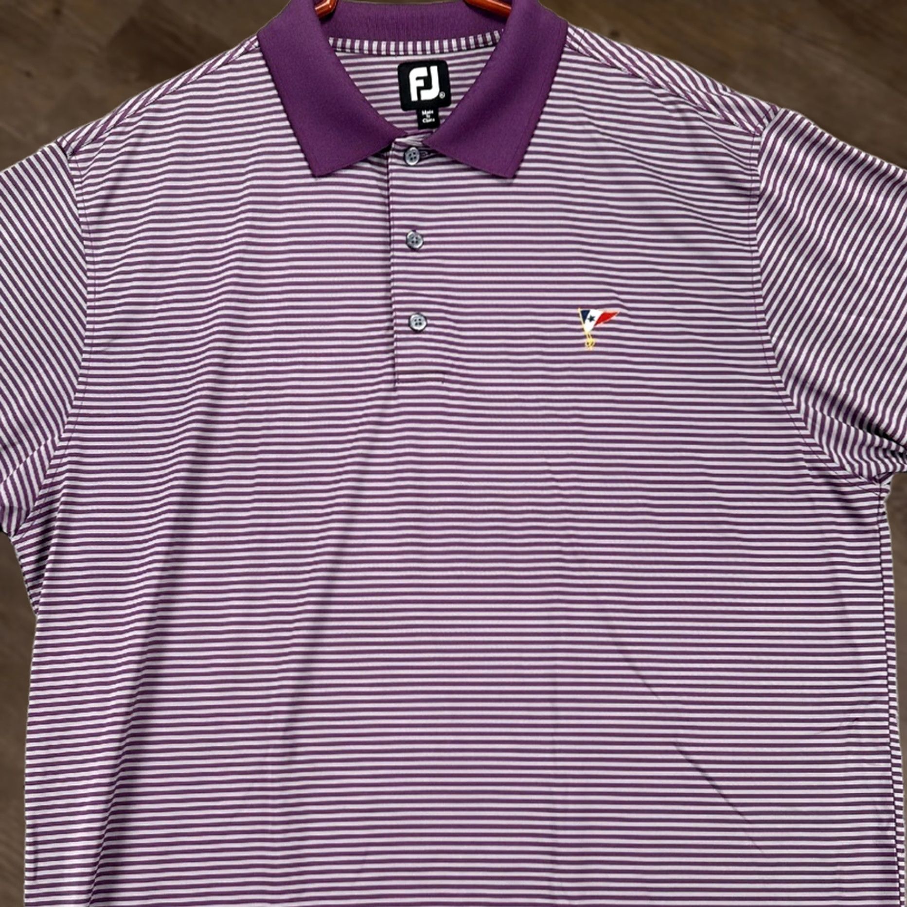 Footjoy FootJoy Shirt Mens XL Gray Golf Polo Adult Purple Grey Candy Striped Stretch Rugby Size US XL / EU 56 / 4 - 1 Thumbnail