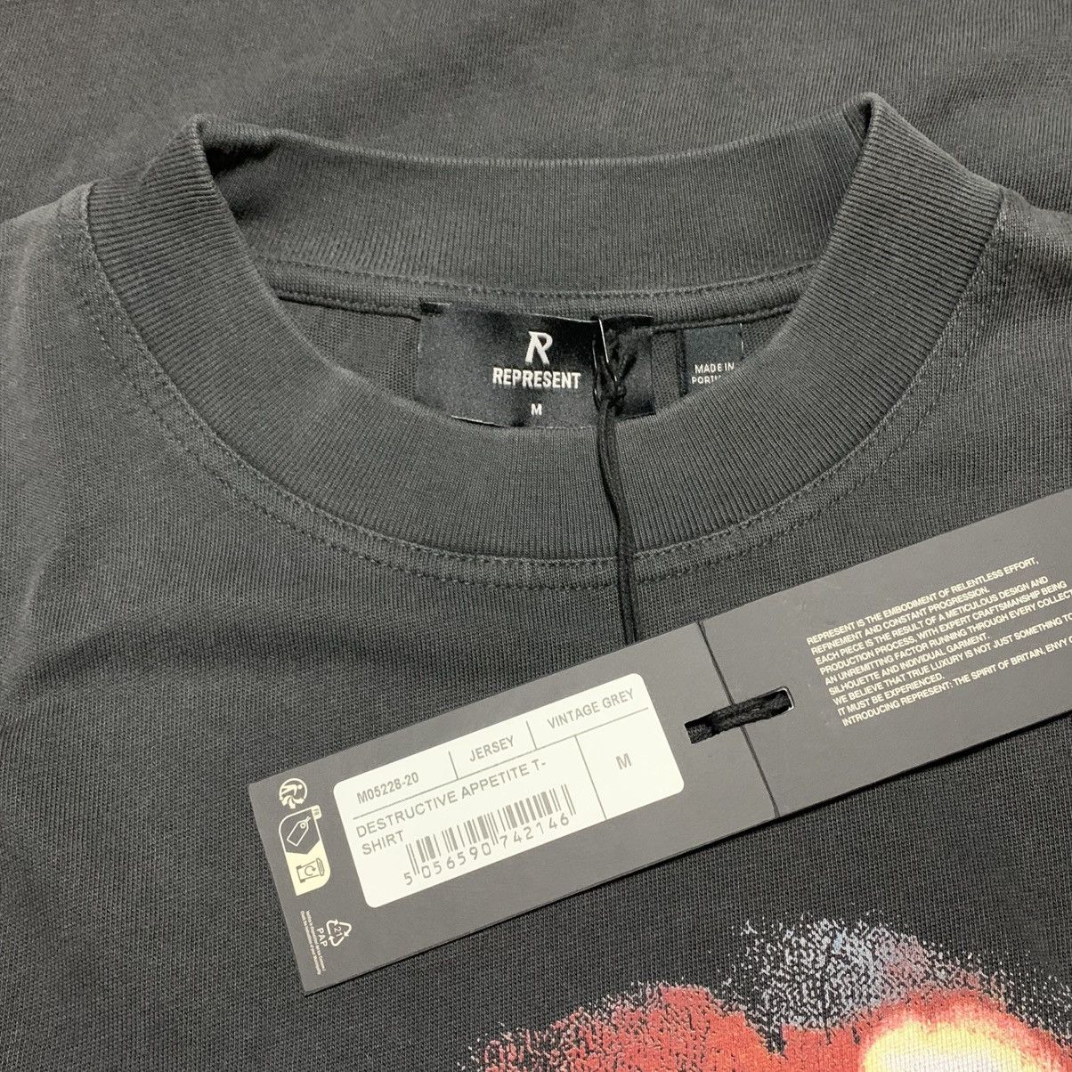 Represent Clo. Represent Medium Destructive Appetite Vintage Grey Tee Size US M / EU 48-50 / 2 - 4 Thumbnail