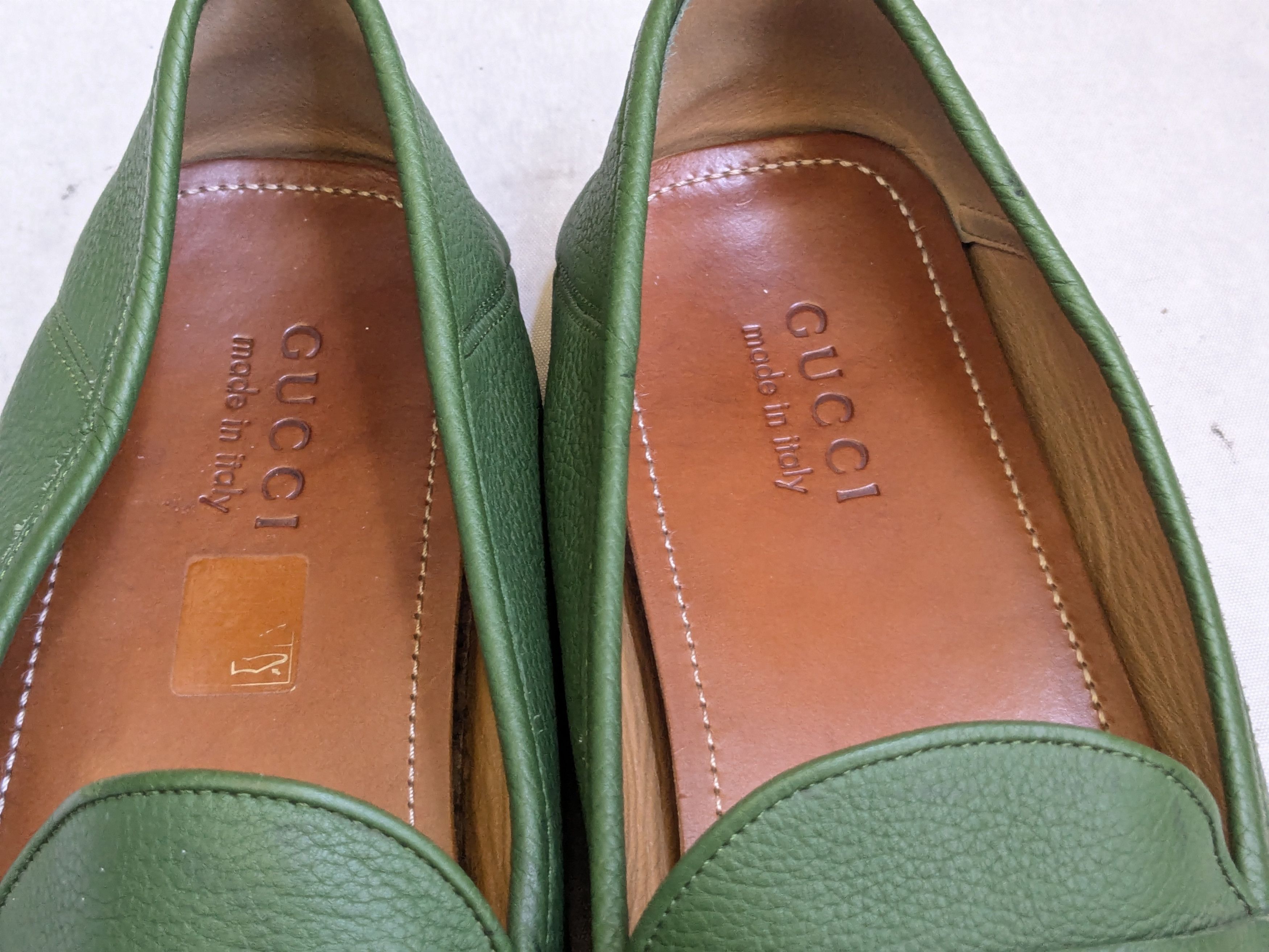 Gucci Gucci Horsebit driving loafers green 12.5 leather Size US 12.5 / EU 45-46 - 6 Thumbnail