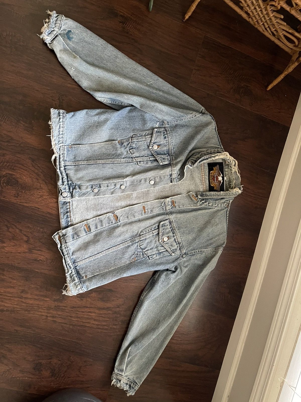 Harley Davidson Harley Davidson Denim Jacket (Distressed/Back Grapic) Size US XL / EU 56 / 4 - 1 Thumbnail