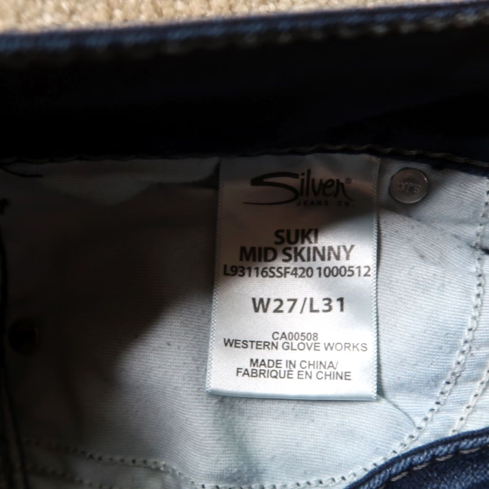 Silver Jeans Co. Silver Jeans Suki Skinny Jeans Women's 27x31 Blue Stretch Denim Pants Size 27" / US 4 / IT 40 - 4 Thumbnail